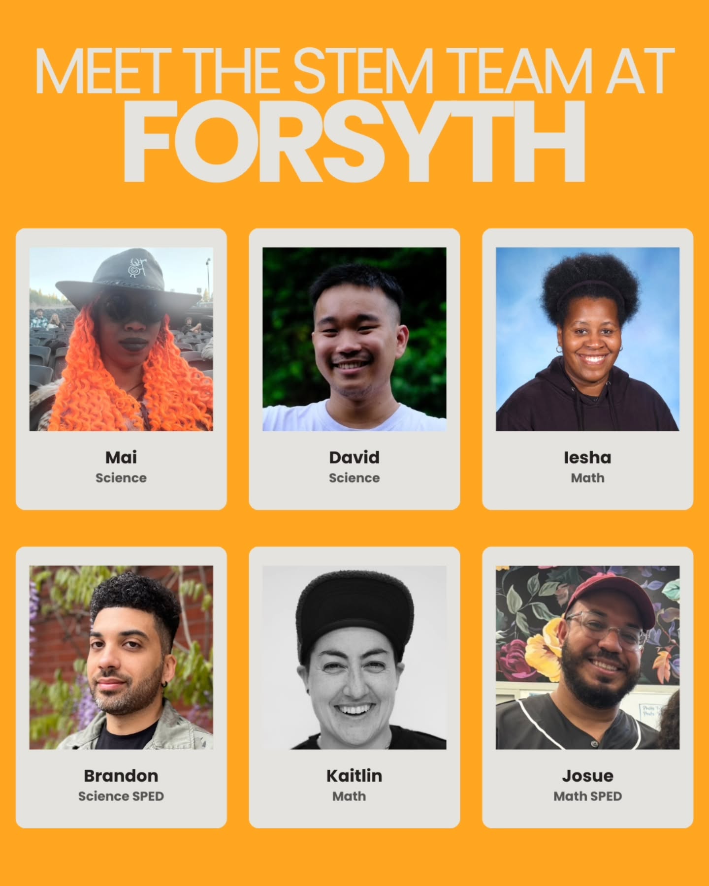 👋 Meet the STEM team!
Science - Mai, David, and Brandon
Math - Iesha, Kaitlin, and Josue
🤔 Need help finding x?
🧪 Wanna know what happens if you mix...?
Here for all of your equations, logic, problem-solving, experimental, and discovery needs.
The STEM team... turning your "huh" into an "aha"
#stem #science #math #findx #experientiallearning #forsythsatelliteacademy #highschool #nyc #nychighschools #transfer #transferhighschool #consortiumschools