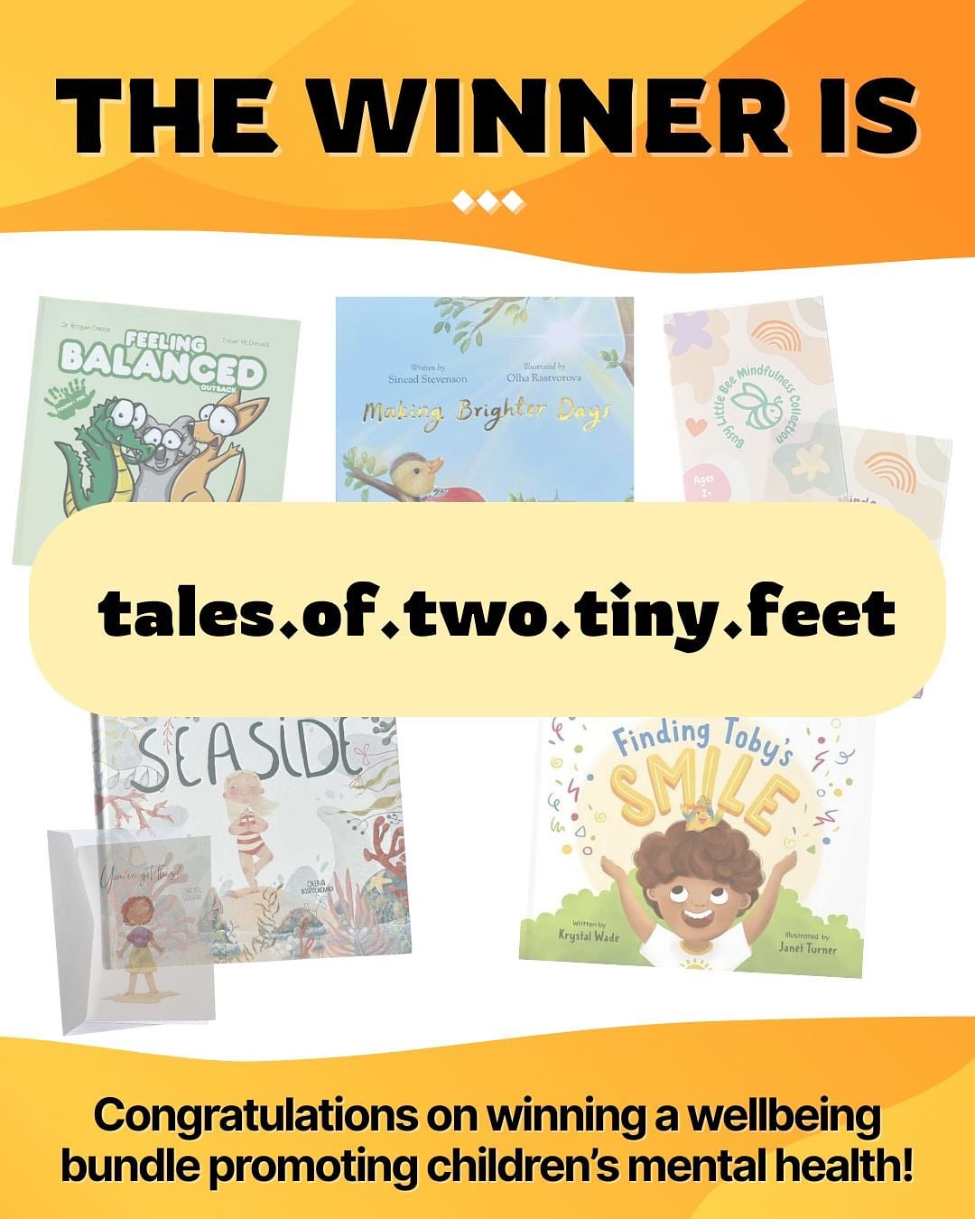 To celebrate R U OK Day our Wellbeing bundle giveaway winner is announced!! 📚✨
A huge thank you to everyone who entered our Wellbeing Bundle Giveaway! 🙌 We are so pleased with how many people value the wellbeing of children and know just how important it is to take care of ourselves and one another. We truly appreciate the support and love shown for local Australian authors who have created books to help educate and support children 💛
We’re so excited to announce that the winner of our bundle of 5 incredible wellbeing recourses is… 🥁
🎉 @tales.of.two.tiny.feet 🎉
@wrentales.publishing will be reaching out via DM to organise your deliveries from each of the authors:
@wrentales.publishing
@holisticoutcomes
@mindsinbalance
@projectshine.co
@busylittlebeebooks
📦✨ Books will be shipped separately by the authors throughout September and October.
Thank you again to everyone who entered – your support helps shine a light on our stories and keeps us creating for little readers everywhere 🥰
#WellbeingBooks #GiveawayWinner #SupportLocalAuthors #ChildrensBooks #LocalAuthorLove