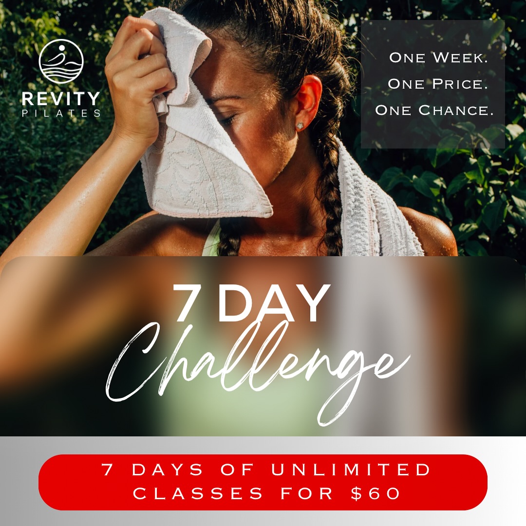 September RESET starts NOW!
We’re challenging you to commit to a week of movement at Revity:
7 days of unlimited group classes for just $60
⚡ One week. One price. One chance.
⚡ No extensions. No exceptions.
Offer available for ONE week
Must be used within the week purchased
Limit one per customer
Purchase today at revitypilates.com
#RevityPilates #PilatesChallenge #OakvillePilates #BurlingtonPilates