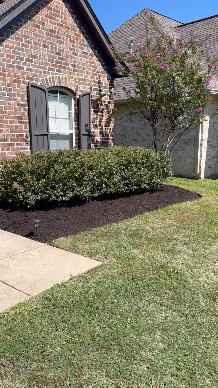 Check out the transformation of this beauty!🎯🌱 #landscape #edging #planting #mulching #verdantworks #flowerbeds