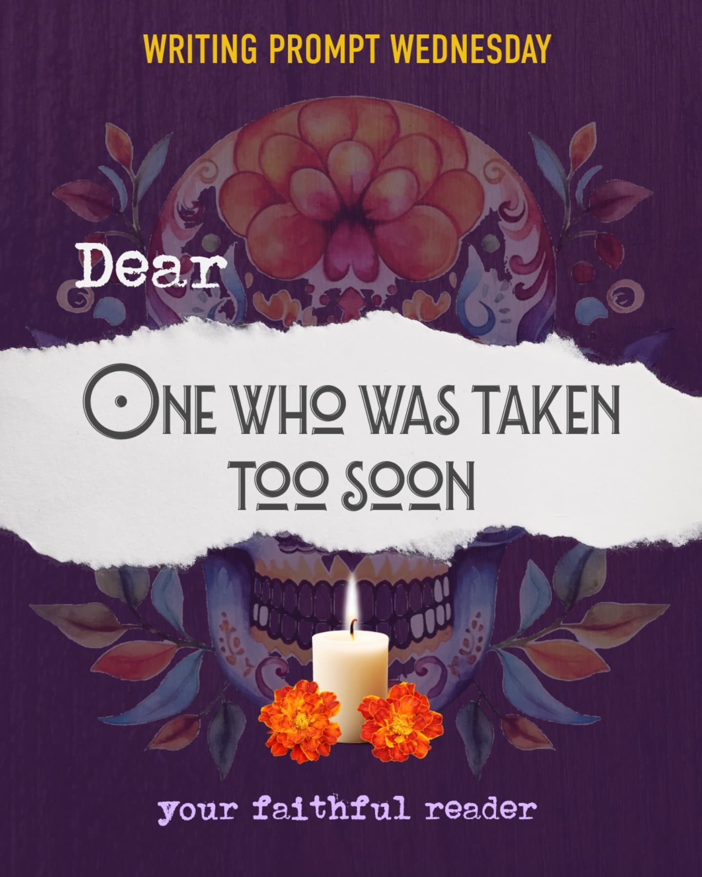 The veil is thinning and our deadline is fast approaching! 🔮
Here are more Día de los Muertos prompts to inspire you. Whether you follow our suggestions or your own spirit’s call, we invite you to write on spirituality, grief, death, or ancestry—anything that moves you.
🕯 Submissions due Sept 15
Submit on our website (link in bio) or to miriam@yourfaithfulreader.com
Let your words speak for those who no longer can.