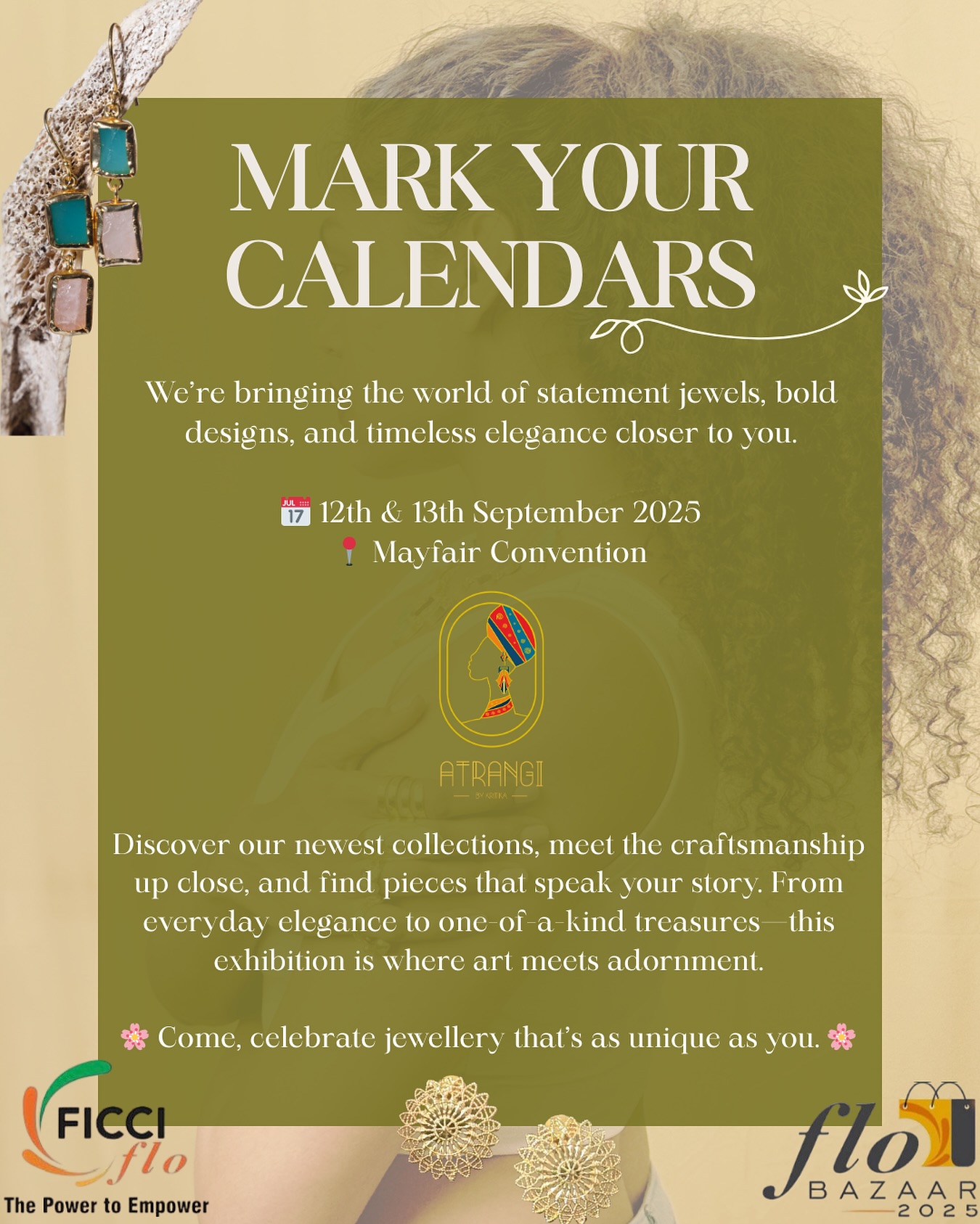 We’re bringing the world of statement jewels, bold designs, and timeless elegance closer to you.
📅 12th & 13th September 2025
📍 Mayfair Convention
@ficciflobbsr
Discover our newest collections, meet the craftsmanship up close, and find pieces that speak your story. From everyday elegance to one-of-a-kind treasures—this exhibition is where art meets adornment.
🌸 Come, celebrate jewellery that’s as unique as you . 🌸