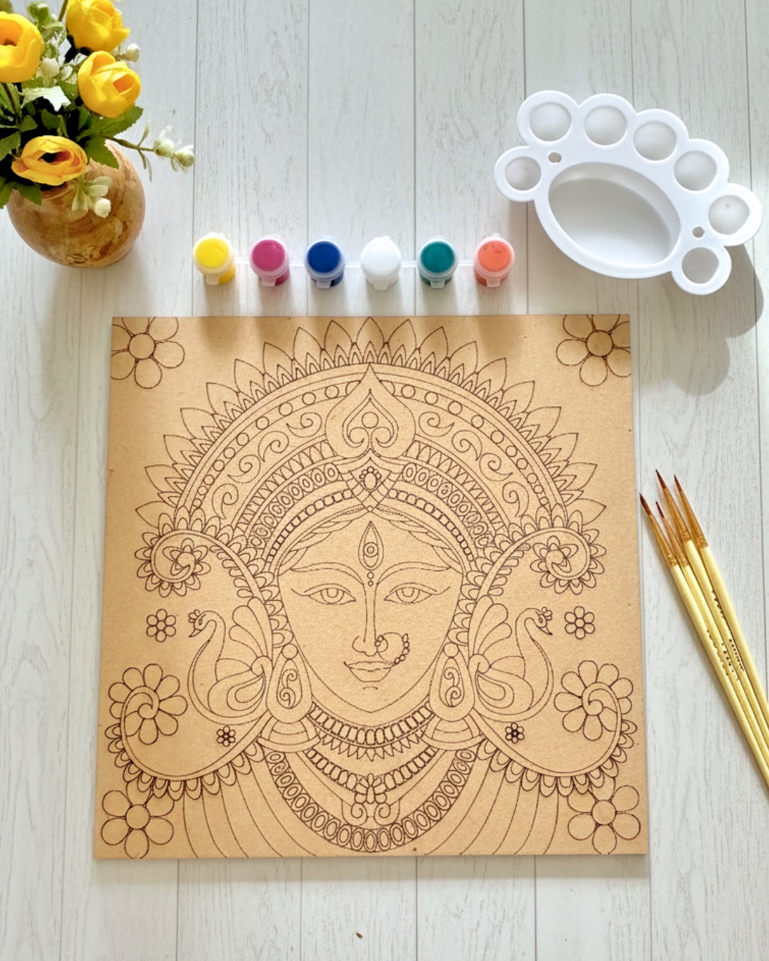 Bring the divine energy of Navratri into your home with this special Durga painting kit.
As we celebrate the strength and grace of Maa Durga, connect with her spirit through the timeless art of painting. This all-in-one kit makes it easy and relaxing to create your own beautiful piece of devotion, perfect for decorating your puja room or gifting to a loved one.
Embrace the festive spirit and create something truly sacred this Navratri.
Shop now from the link in our bio and get 10% off your first order!
#Navratri #DurgaPuja #MaaDurga #DIYArt