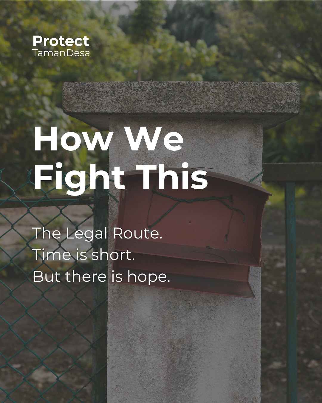 The system that took our playground and police station land wasnโt fair. Public lands alienated and rezoned for more condos, done without the consent of the community.
We implore you to think about what if this happens in your neighbourhood, a place you grew up in where the playground next to your house turns into another high-rise, with the traffic turning more suffocating by the day. Itโs not just a Taman Desa problem, itโs a greater Kuala Lumpur issue.
To the people who keep saying that this canโt be done, why donโt you contribute to our cause and become a part of an urban miracle?
๐๐ฐ๐ฐ๐ผ๐๐ป๐ ๐ก๐ฎ๐บ๐ฒ: Thomas Philip (Client Account)
๐๐ฐ๐ฐ๐ผ๐๐ป๐ ๐ก๐ผ: 5147 2130 0757 (Maybank)
๐ฃ๐ฎ๐๐บ๐ฒ๐ป๐ ๐ฅ๐ฒ๐ณ: Protect Taman Desa
๐ฃ๐ฎ๐๐บ๐ฒ๐ป๐ ๐๐ฒ๐๐ฎ๐ถ๐น: Your name (optional)
.
#ProtectTamanDesa #TamanDesa #KualaLumpur #GreenSpaceMatters #ProtectPublicLand #tamandesaplayground
