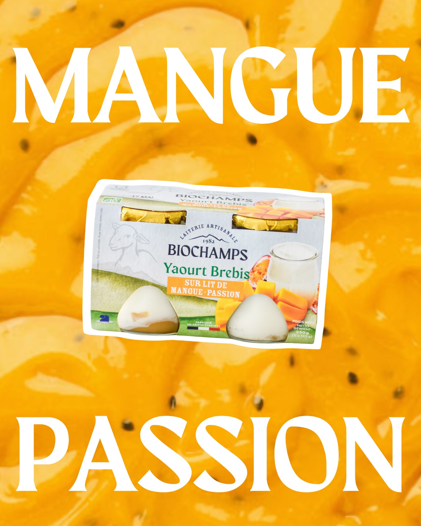 ✨ Douceur & exotisme en pot ✨
Notre yaourt de brebis bi-couche marie la crémeuse douceur du lait de brebis à la fraîcheur acidulée d’un duo tropical mangue & fruit de la passion 🥭✨🥭
Une cuillère, et c’est le soleil qui s’invite dans votre journée 🌞💛
🐑 Lait de brebis onctueux
🥭 Mangue gourmande
✨ Fruit de la passion vitaminé
💛 Sans compromis sur le goût et la qualité
👉 À déguster nature… ou en topping avec quelques morceaux de fruits frais et un peu de granola 😋
Et vous ? Vous avez goûté notre yaourt de brebis mangue passion ? 🙃
#biochamps #biochampslaiterie #ariege #laiterie #laitfrançais #laitdebrebis #mangue #fruitdelapassion #manguepassion #gourmand #yaourtonctueux