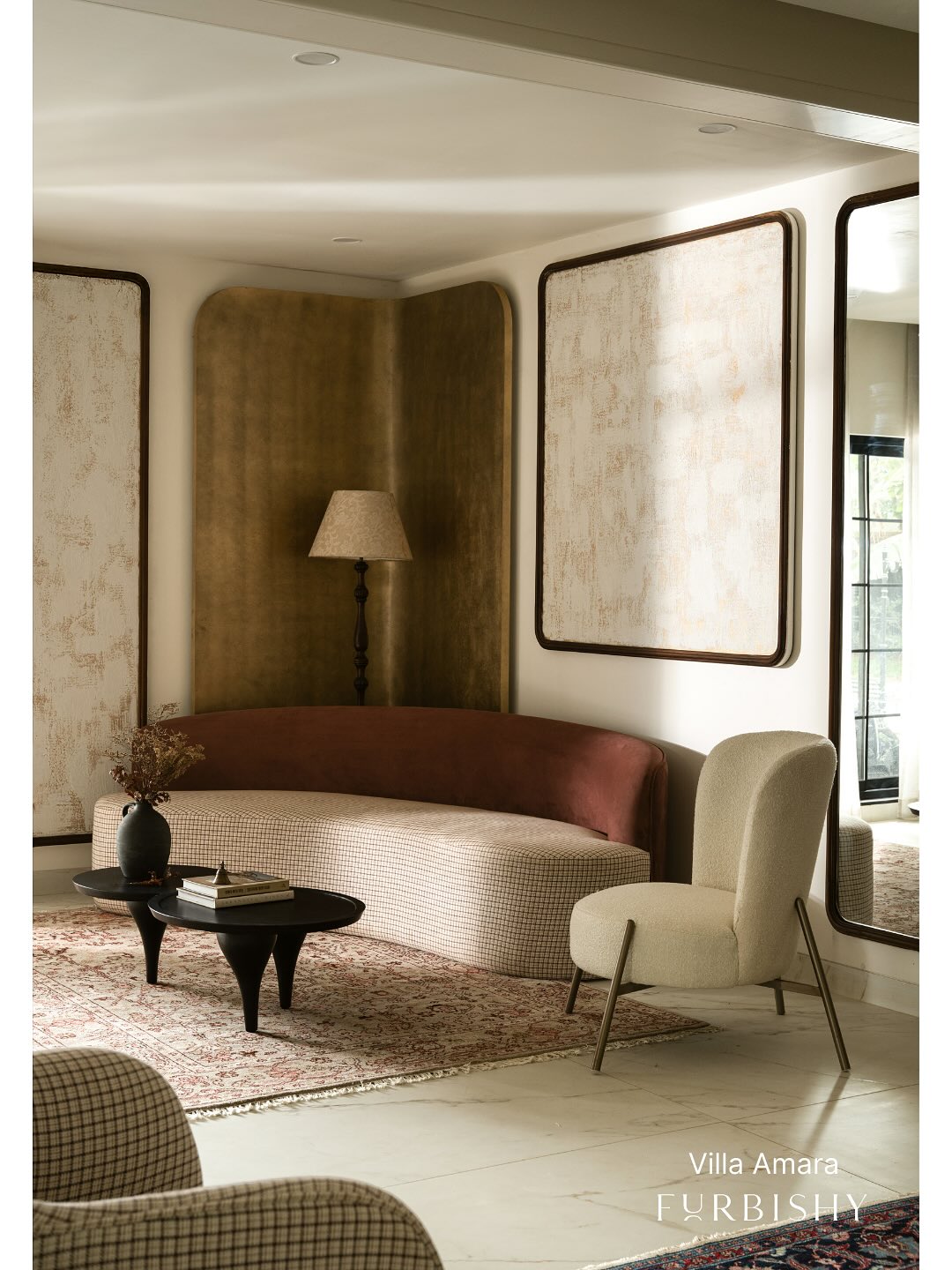 Villa Amara — Where Indian Soul Meets Colonial Grace
Amara, meaning eternal, is the perfect name for this home — a sanctuary where heritage and modernity flow seamlessly together. Designed and executed by Furbishy as a full-scale project from civil works to interiors and styling, Villa Amara embodies timeless elegance with a distinct cultural heartbeat.
Every arch, verandah, and colonnade nods to colonial grandeur, while intricate details, textures, and materials celebrate the richness of Indian design. From structural reimagining to the final curation of art and objects, the home was conceived as a complete transformation — not just built, but sculpted into being.
.
.
Photography : @nayansoni21
Shoot styling : @theshalomhome
Rugs - @jaipurrugs
Furniture Custom Design : @struo_living
.
.
.
.
#furbishyhomes #bespokeinteriors #luxuryinteriors #bangaloreinteriors #villainterior #luxuryapartments #renovation #homerenovation #homestyling #bespokeinteriordesign #hyderabadinteriors #indiamodern #colonialhomes #furbishyinteriors #ModernIndianInteriors #ModernIndianHomes #LuxuryMinimalInteriors #SouthIndiaInteriors #IndianMinimalism #LuxuryInteriorsIndia #ContemporaryIndianDesign #MinimalistIndianHome #BangaloreHomes #HyderabadHomes #InteriorDesignBangalore #InteriorDesignHyderabad #BangaloreLuxuryHomes #HyderabadLuxuryHomes #LuxuryHomeInteriors #LuxuryResidentialInteriors