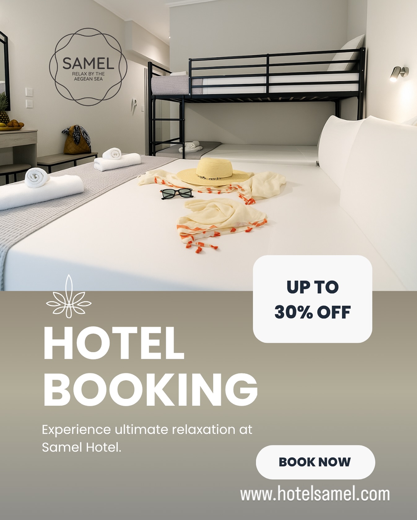 September is the perfect time to book your getaway! Enjoy up to 30% OFF and make the most of summer’s final days at Hotel Samel 🌊☀️ #SeptemberDeals #SamelHotel #Vacation #Halkidiki #Greece
