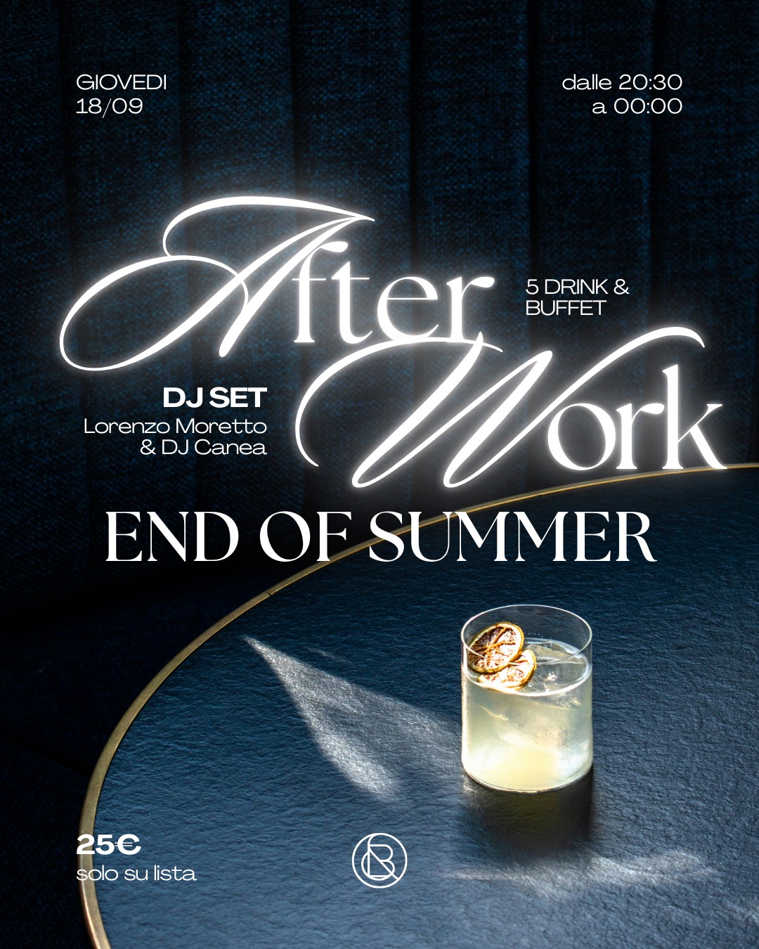 𝗔𝗙𝗧𝗘𝗥 𝗪𝗢𝗥𝗞 - END OF SUMMER 🎊
Torna il nostro imperdibile after work… e questa volta è l’ultima festa d’estate! 🌅
Balliamo sotto le stelle con il sound di @lorenzomoretto_dj & @dj_canea , pronti a farci scatenare fino a mezzanotte! 🔊✨
📍 Bollicine&Co.
📅 Giovedì 18 Settembre
🕣 Dalle 20:30 alle 00:00
🎟️ Ingresso su lista: 25€
Incluso:
🥗 Ricco buffet della nostra Chef
🍸 5 drink
Non mancare… chiudiamo l’estate col botto! 🎇
Ti aspettiamo! 🥂