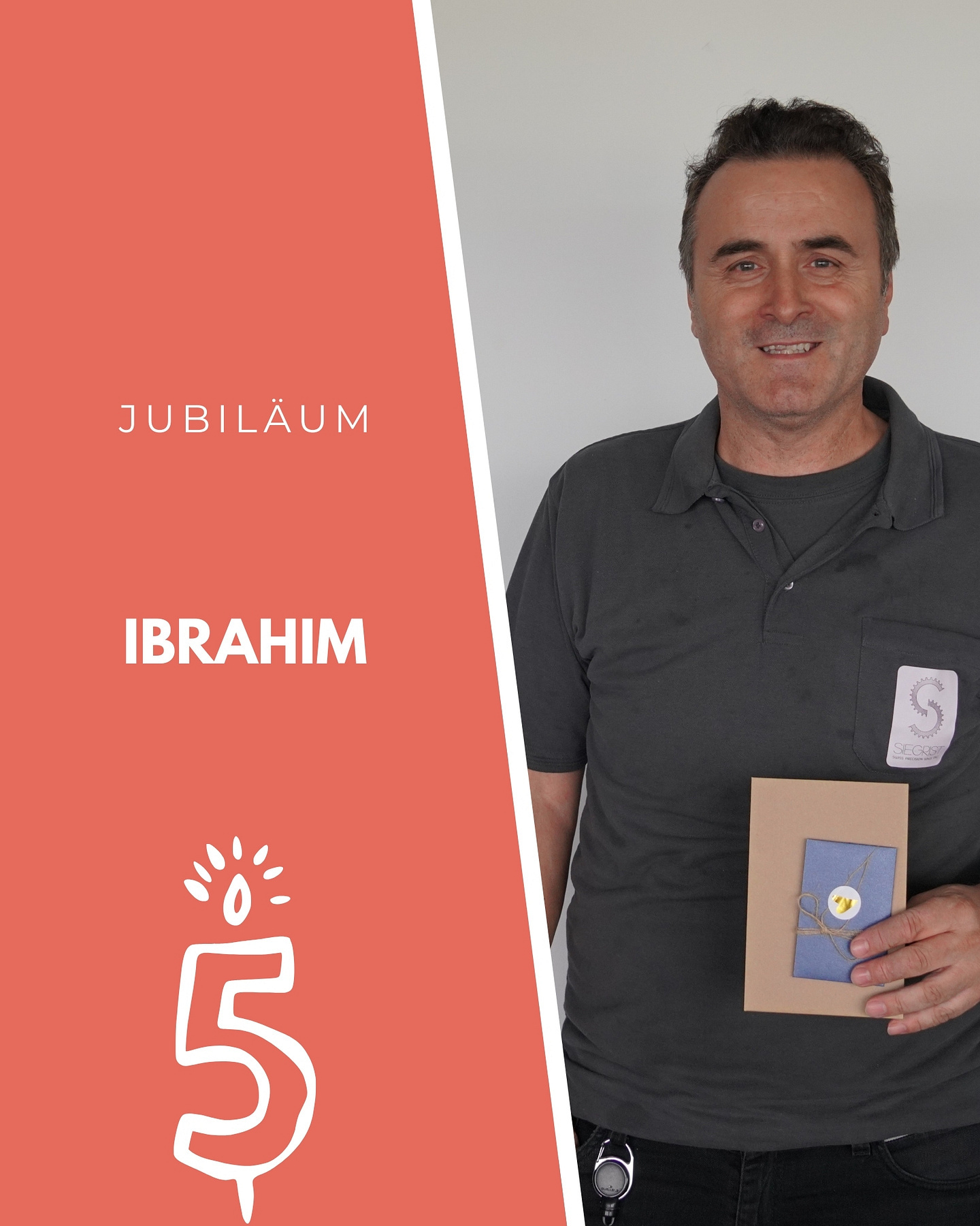 5 JAHRE ENGAGEMENT ✨
Mit seiner Ruhe, Präzision und Hilfsbereitschaft ist Ibrahim seit 5 Jahren ein fester Pfeiler im Team der W. Siegrist AG. Danke für deinen Einsatz und deine positive Art. Wir freuen uns auf viele weitere gemeinsame Jahre! 👏
With his calmness, precision and helpfulness, Ibrahim has been a pillar of strength in the W. Siegrist AG team for five years. Thank you for your dedication and positive attitude. We look forward to many more years together! 👏
#wsiegristag #5jahre #engagement #treue #glückwunsch