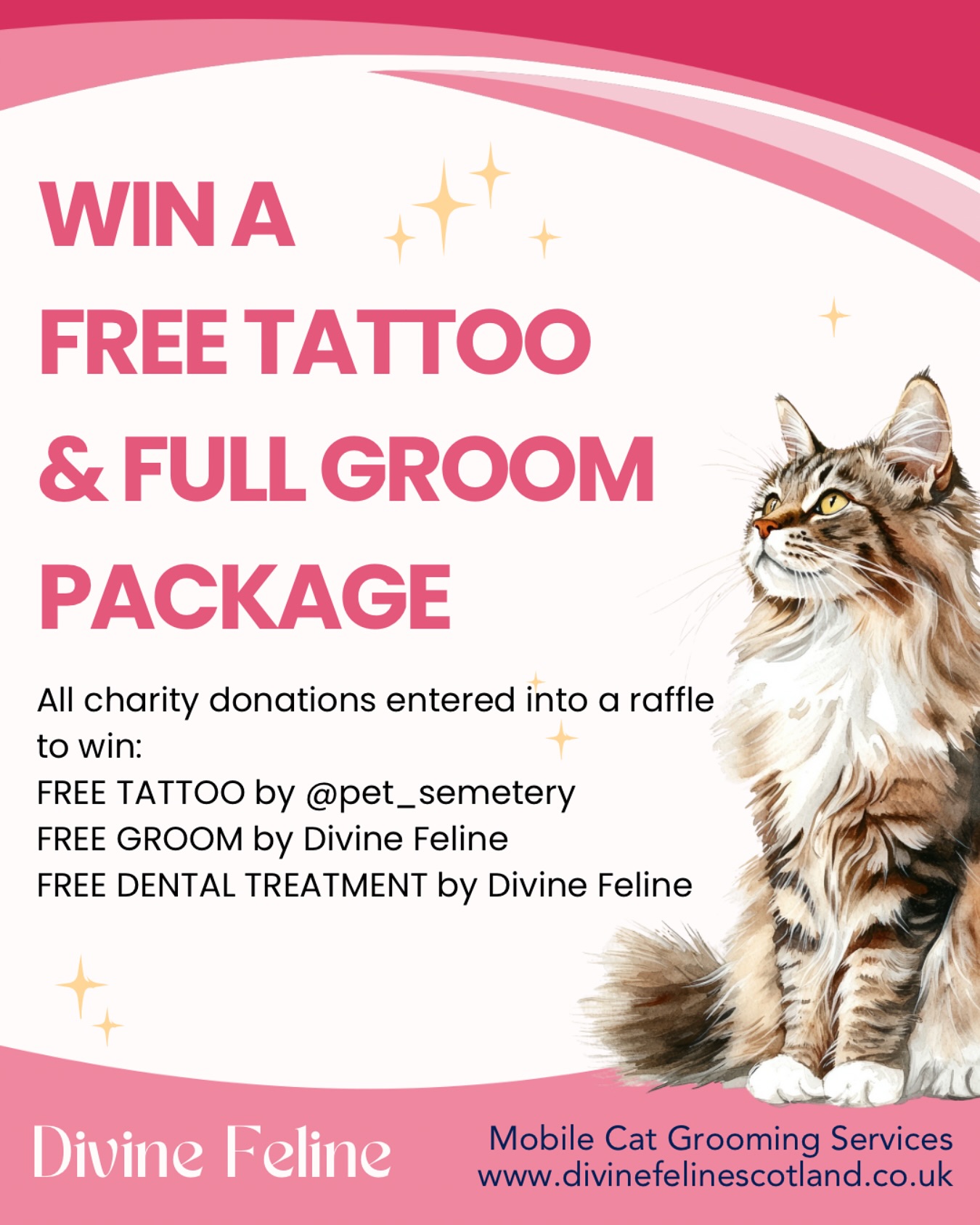 😻WIN A FREE TATTOO😻
Our amazing friend Mo @pet_semetery has kindly donated a FREE TATTOO VOUCHER to add to our charity raffle in aid of Clan McCat Scotland: International Cat Rescue - Charity number Sc051803❤️
All donations to our fundraiser will be entered into the raffle and it will be drawn on September 26th🫶
Thank you to everyone who has donated & shared so far, we currently have helped pay for the veterinary treatment and care of 3 cats in need❤️
No donation amount is too small to make a difference! Please remember to like, comment and share😻
You can donate at:
https://www.gofundme.com/f/fundraiser-for-clan-mc-cat-rescue