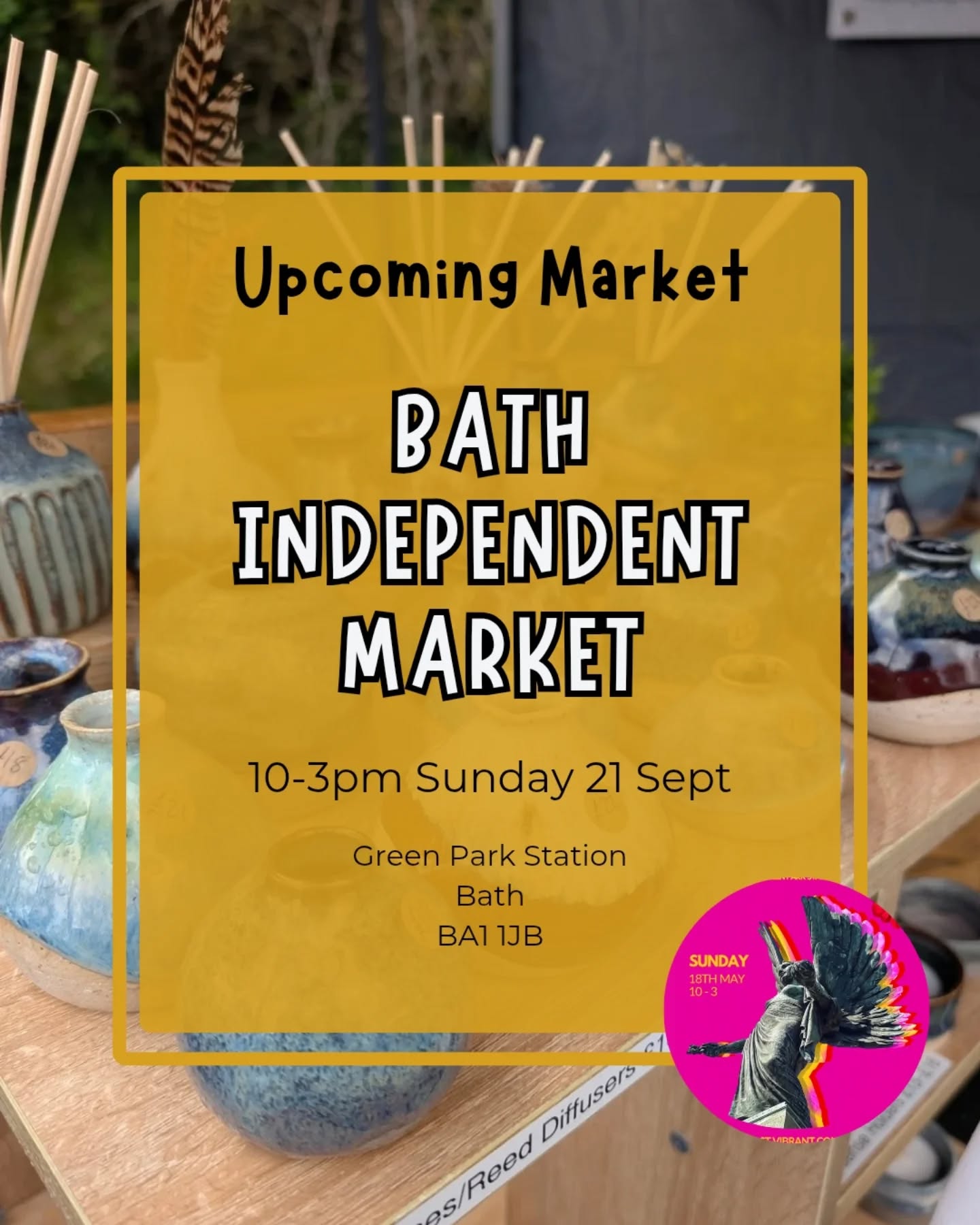 Market Spotlight 📢 : Bath Independent
Excited to return to @thebathindependent on the 21 September. Such a vibrant market full of talented makera in a great location in the heart of Bath
I'll be bringing a bundle of new ceramics with me after the recent firing and they never hang around long so one not to miss!
#marketseason #market #bathmarket
