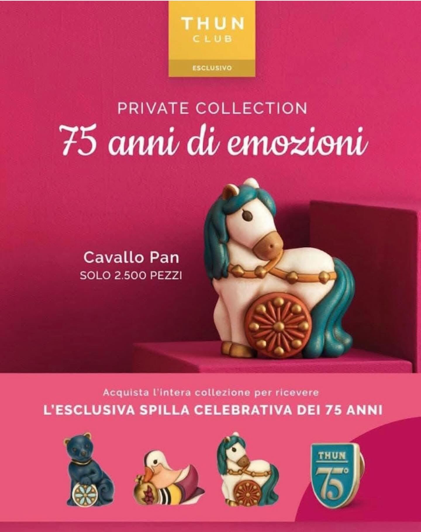 L ultima delle tre uscite per il 75° della Thun è arrivato.....il cavallino Pam....lo puoi richiedere se sei abbonato al thun club