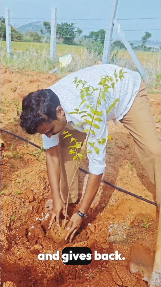 🌱 Some moments don’t just mark a beginning — they plant a legacy.
At Vasavi Dhara Farms, the very first sapling I planted was this neem tree.
With every handful of soil… I wasn’t just building a farm.
I was grounding a vision — of purity, sustainability, and connection with nature.
This isn’t just about farming.
It’s about healing the land… and healing ourselves.
Watch this reel with your heart.
And if it speaks to you, let me know what your first plant would be.