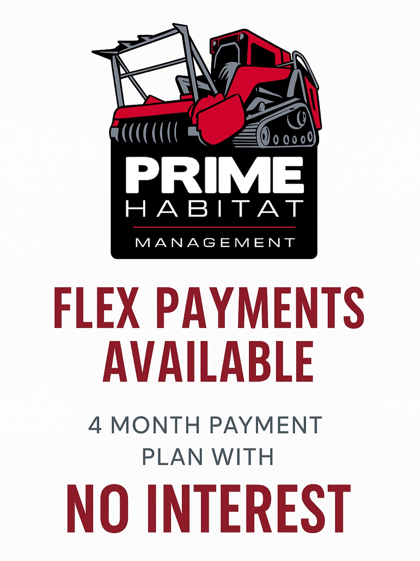 We’re excited to announce Flex Payments are now available — making it easier than ever to invest in your land. 🌳
✅ 4-Month Payment Plan
✅ No Interest
✅ Offer good through December 31st
Take care of your property now and spread out the cost over time, without extra fees.
📞 Contact us today to schedule your project! 815-878-6290 Call/Text