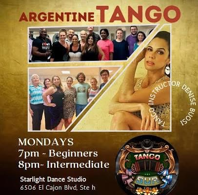 Join us tonight for another fun and insightful Argentine Tango class with Denise!
7:00pm for Beginner
8:00pm for Intermediate