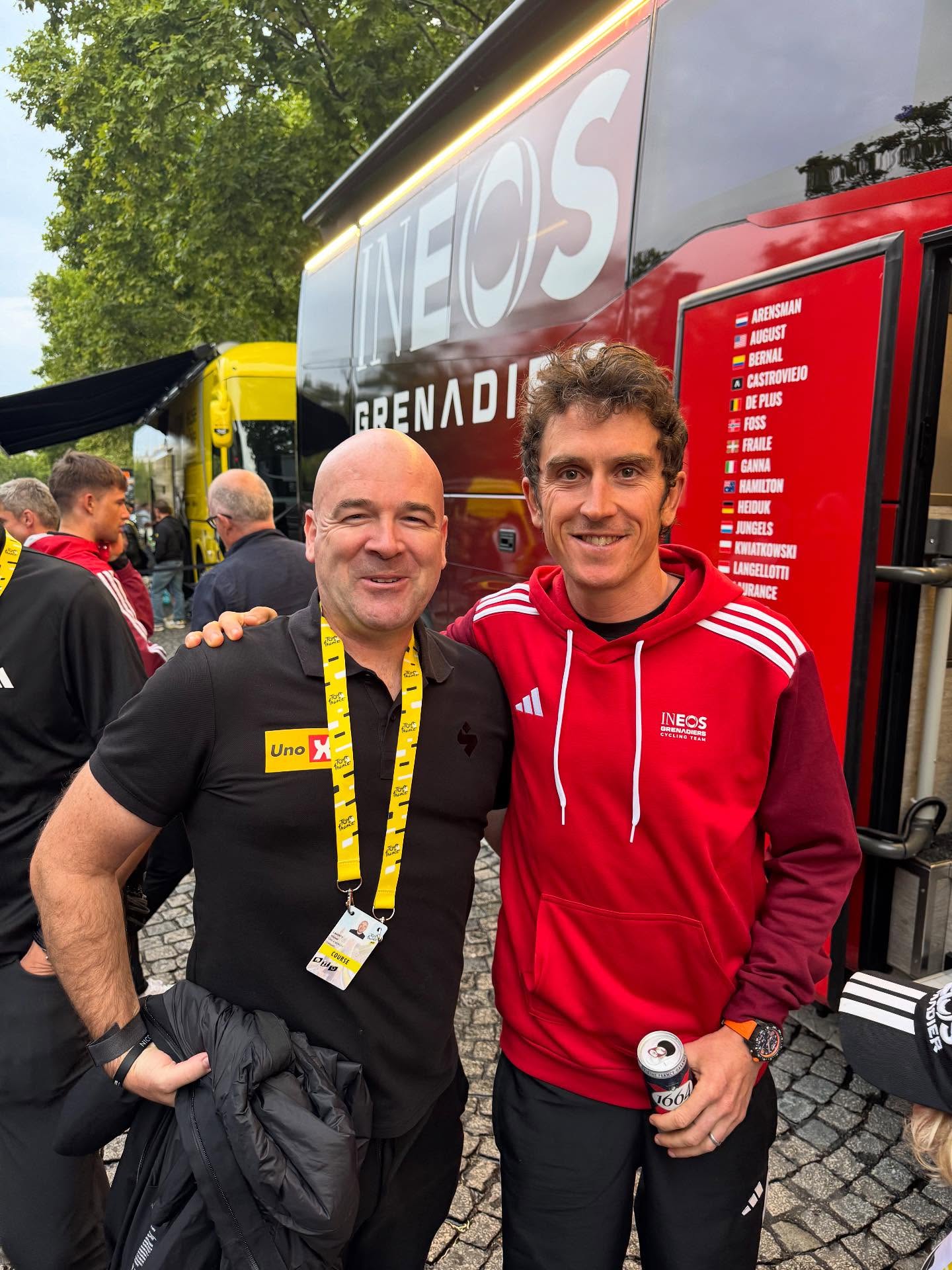 Like to wish @geraintthomas86 all the best on his last day on the bike today. Amazing bike rider, multiple Olympic champion, Tour de France winner and all round super friendly guy and old work colleague. Peloton wont be the same without ya mate. Good luck on the next chapter #allez #G 🔥🔥🔥