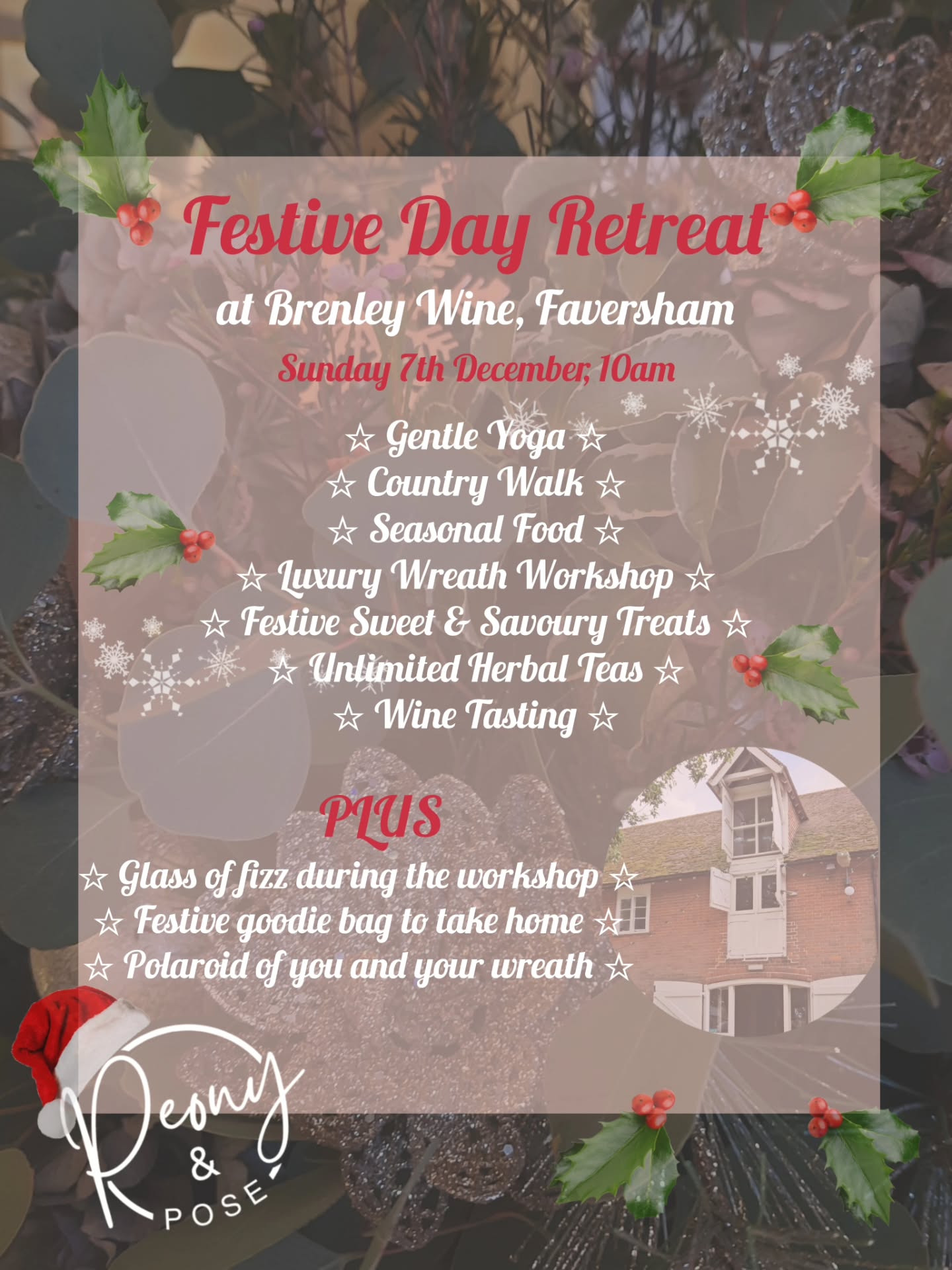 ✨️Two of our previous sellout events are back, and this time with a festive glow up ✨️
From 9am on Friday 12th September, these tickets will be LIVE.
☆☆☆☆☆☆☆☆☆☆☆☆☆☆☆☆
🎄❄️FESTIVE DAY RETREAT at Brenley Wine, Faversham❄️🎄
&
🎄❄️PEONY, POSE & PASTRIES - FESTIVE EDITION at Oad Street Food & Crafts❄️🎄
☆☆☆☆☆☆☆☆☆☆☆☆☆☆☆☆
Link in bio to book.
♡
Nel&Lauren