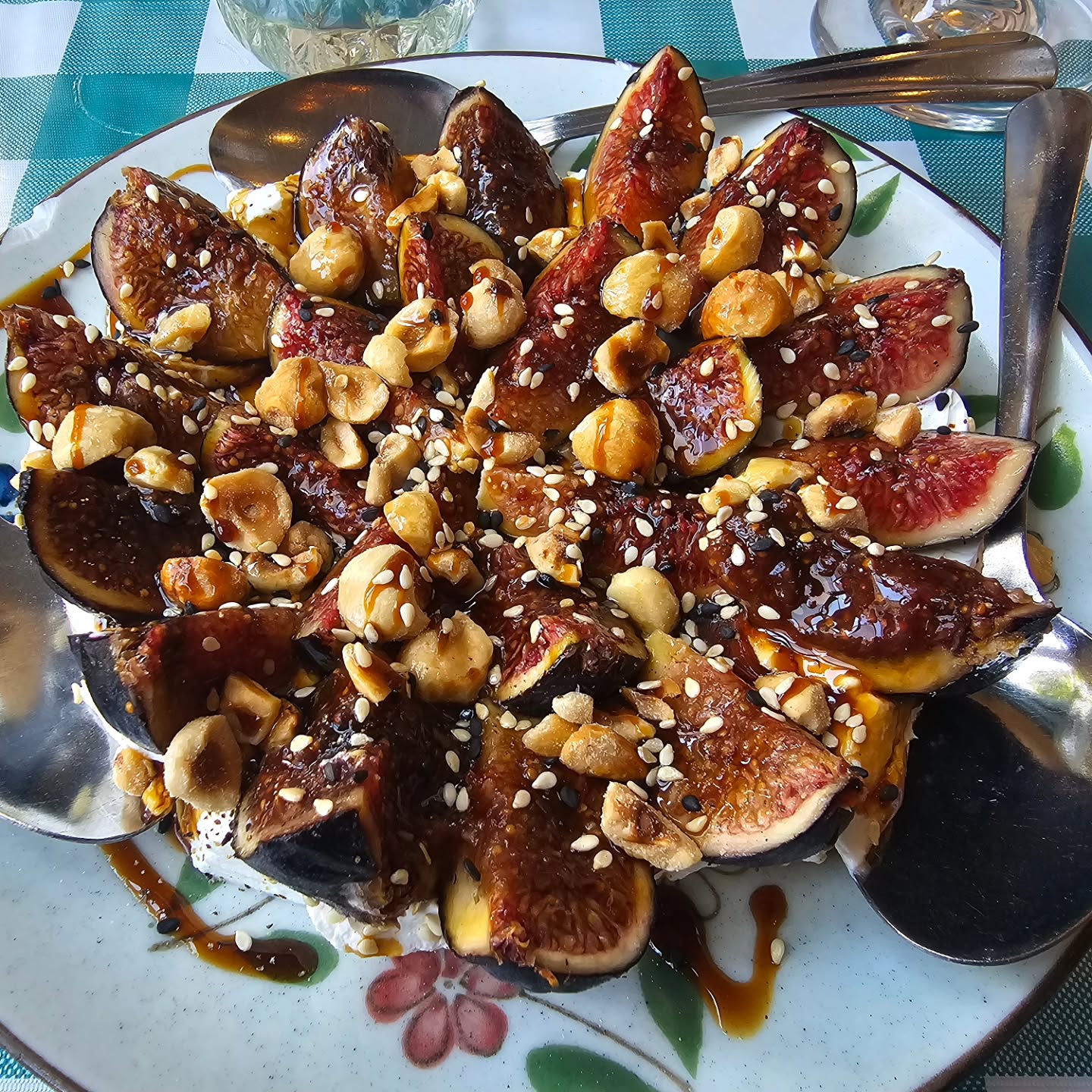 Figs and Cream (labneh) with Hazelnuts, at Beit Rima.
