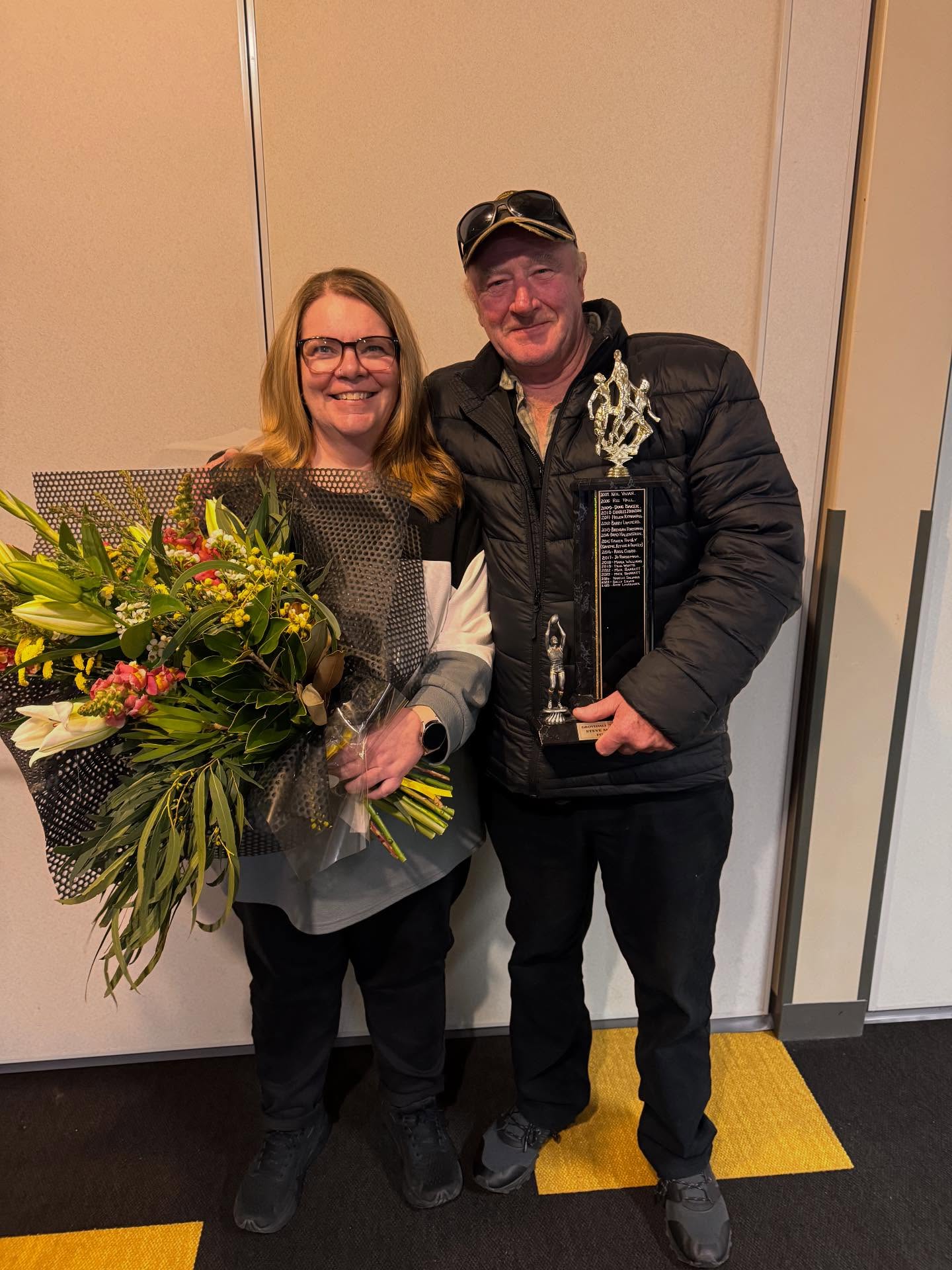 Congratulations to Andy Lawrence and Sally Erwin who tonight at our Volunteer Appreciation Night were awarded the Steve Martin Award for Outstanding Service to the Grovedale Tigers. Thank you Andy and Sally for everything you do 💛🖤