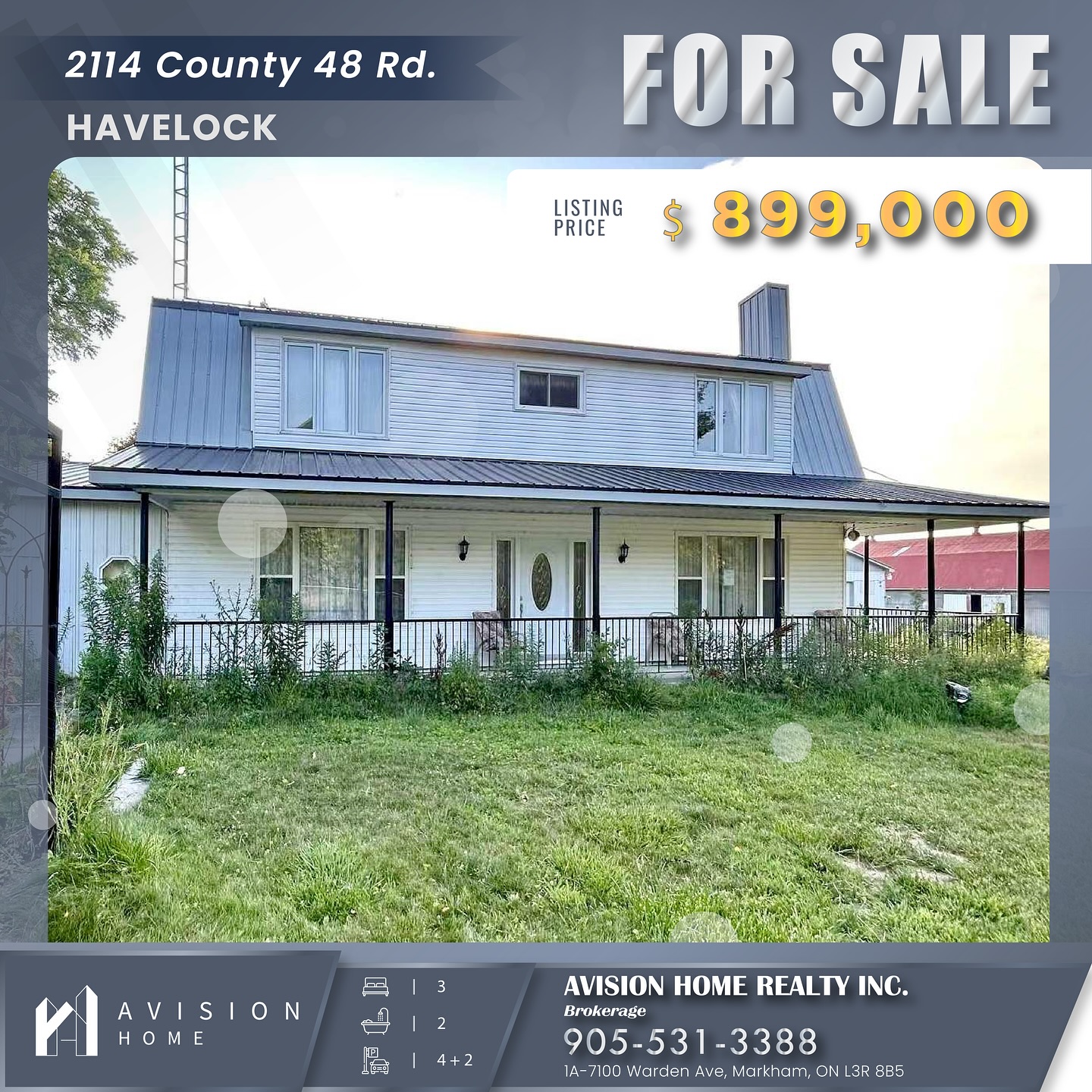 ✨ For Sale! 162-Acre Renovated Farm Estate ✨
📍 2114 County Road 48, Havelock-Belmont-Methuen
💰 $899,000 | MLS# X12397779
Escape to your private countryside retreat — this fully renovated 2-storey home sits on 162 acres of farmland, featuring 100 acres of workable land, hardwood bush, and open fields. Perfect for farmers, homesteaders, or investors looking for space and potential.
✨ Property Highlights:
🏡 3 Beds | 2 Baths | ~1,800 sq.ft.
🔥 Cozy family room with fireplace
🛁 Primary suite with ensuite bath
🏗️ Workshop 60’ x 30’ w/ loft + 3 barns (80’x80’, 55’x24’, 64’x30’)
🌿 Upgraded 600-amp electrical panel
🔥 Propane furnace + Outdoor wood-burning system
📍 Location Perks:
🚗 35 mins to Peterborough
🛣️ 2 hours to Toronto
🛍️ 50 mins to Belleville
📩 Offers accepted anytime – ideal for those looking for income, hobby farming, or country living.
☎️ Contact: 905-531-3388
🌐 www.avisionhome.com
#FarmForSale #OntarioFarms #CountryLiving #RealEstateOntario #FarmhouseRetreat #AvisionHome #LandInvestment #HobbyFarm #PeterboroughRealEstate #havelock #peterborough #belleville #Toronto