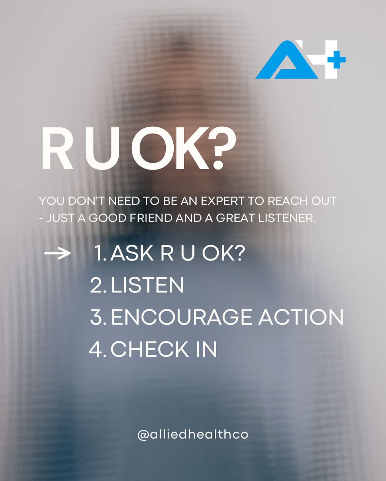 💛 Today is R U OK? Day – a reminder that a simple question can change a life.
You don’t need to be an expert, just a good friend and a great listener.
👉 Ask the question.
👉 Listen without judgment.
👉 Encourage action.
👉 Check in again.
Let’s look out for one another, not just today but every day.
Because a conversation could save a life. 💛
#RUOKDay #MentalHealthAwareness #AlliedHealthCo #CheckIn #RUOK