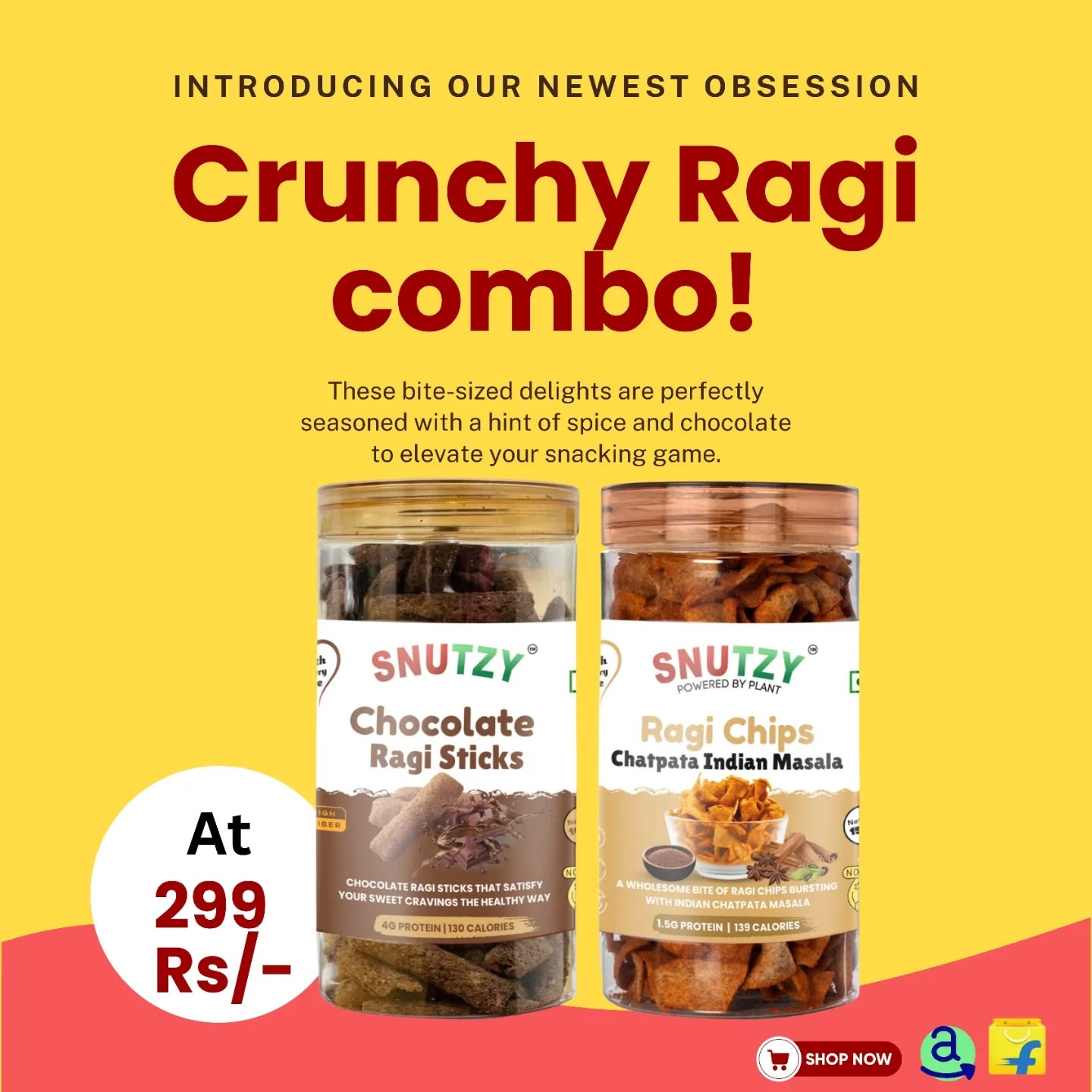 ✨ Crunch + Health = Happiness ✨
Get your Snutzy Ragi Chips Combo at just ₹299 🤩
Healthy never tasted this good! 💚
#Snutzy #RagiChips #HealthySnacking #ComboOffer #LimitedDeal #GuiltFreeSnacking #HealthyLifestyle