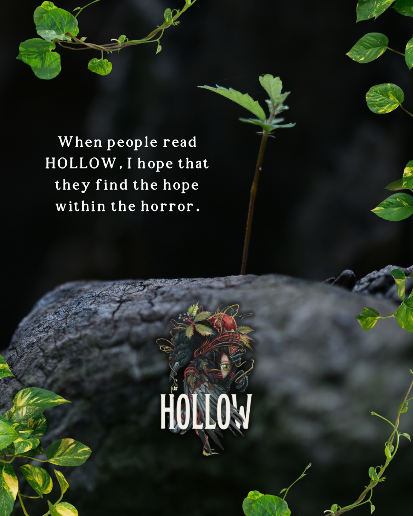 HOLLOW by @taylorlgrothe is almost here!!! I’m so excited for this creepy little book to be out in the world! I’ve enjoyed the community of the street team, and all of the wonderful people I’ve been able to connect with, thanks to this beautiful book.
I can’t wait for people to find themselves in HOLLOW’s pages. Most importantly, I hope that readers find the hope buried beneath the horror.
#Hollow #TaylorGrothe #HollowCountdown #AlmostReleaseDay #YAHorror