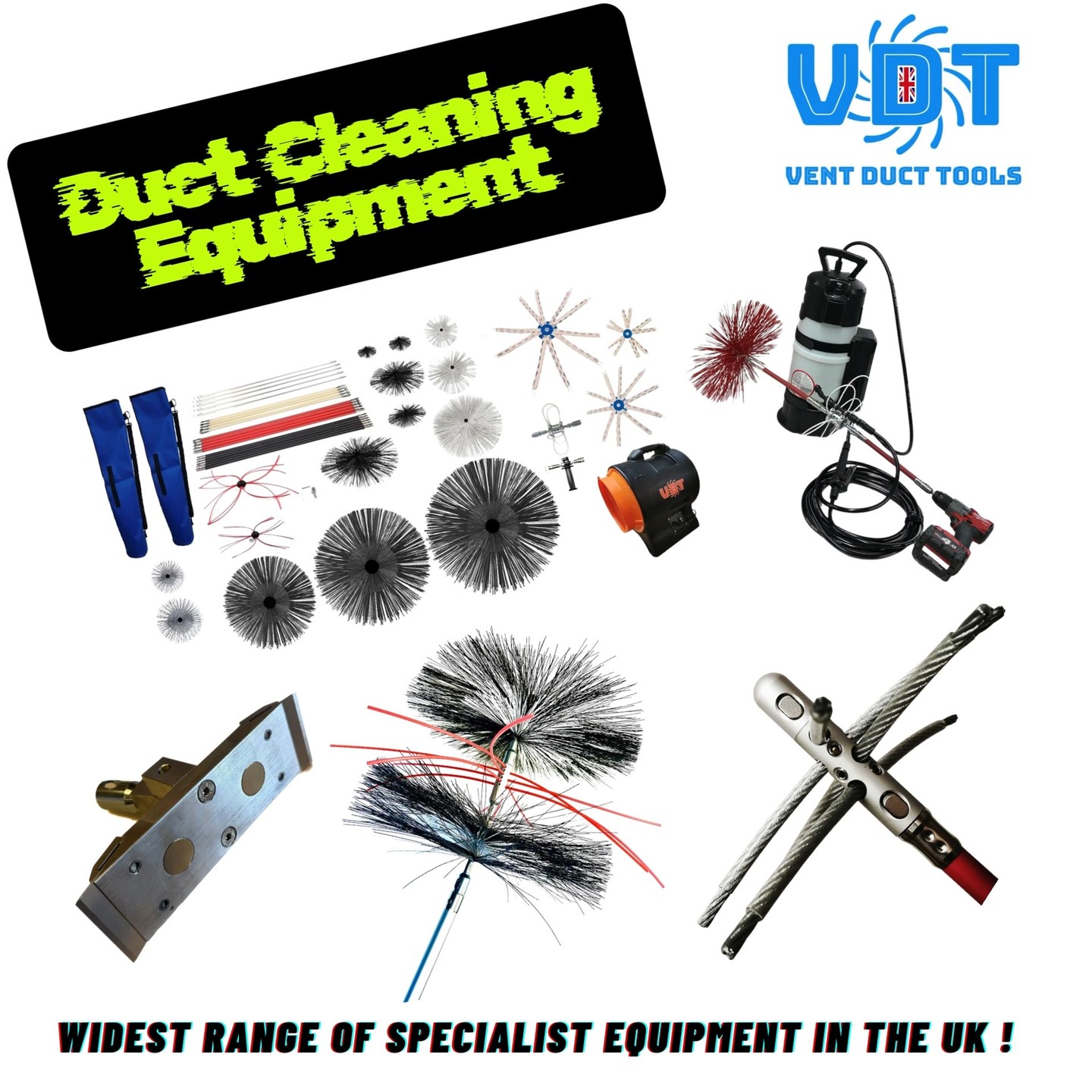 Are you looking for a reliable supplier for duct cleaning equipment??? 🤔
Then look no further than @ventductoolsuk! 🙏
We supply the largest range of specialist duct cleaning equipment in the UK which is shipped Worldwide. 🌍
Some of the great features include:
☑️: No need for mains connection. 18v cordless battery drill powered.
☑️: Single person operation.
☑️: Connects via our patented twin button locking system.
☑️: Rod lengths are 900/1000mm, connecting for extended length cleaning applications.
☑️: Brushes from 75mmø up to 1500mmø
☑️: Suitable for air supply cleans, kitchen extract, laundry, pizza ovens & many more applications.
For all your duct cleaning needs, get in contact with the team at VentDuctools: https://lnkd.in/dC7tDfN
Or contact
📧:marcus@ventductcleaningtools.co.uk
📞: +44(0)1884 684084
📱: WhatsApp +44(0)7412 541753
💻: https://lnkd.in/dC7tDfN