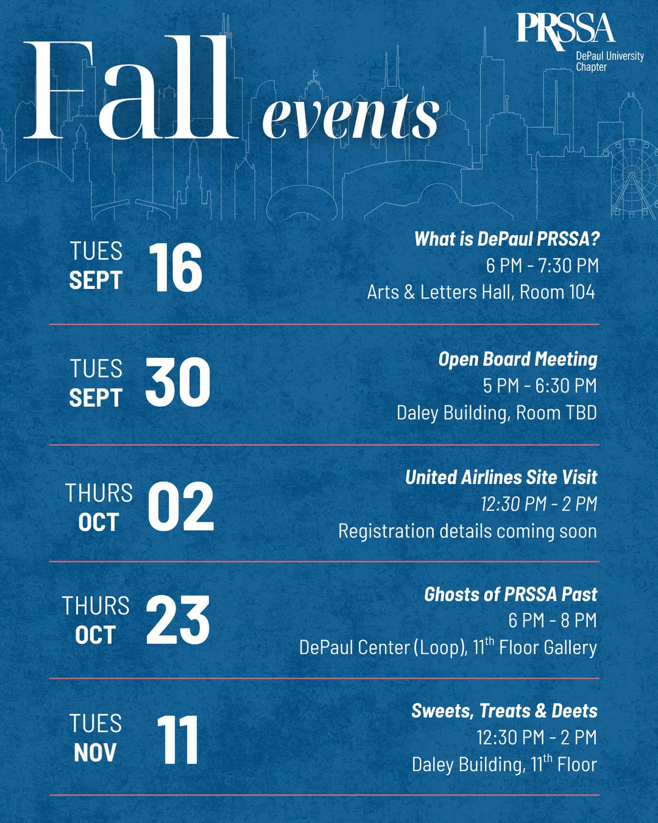 As we kick off a new school year, we’re excited to share what’s coming this Fall quarter!💙
In addition to the events already scheduled, more will be added soon; our calendar is regularly updated. We can’t wait to welcome both new and familiar faces!
Here’s to a fantastic quarter, Blue Demons!