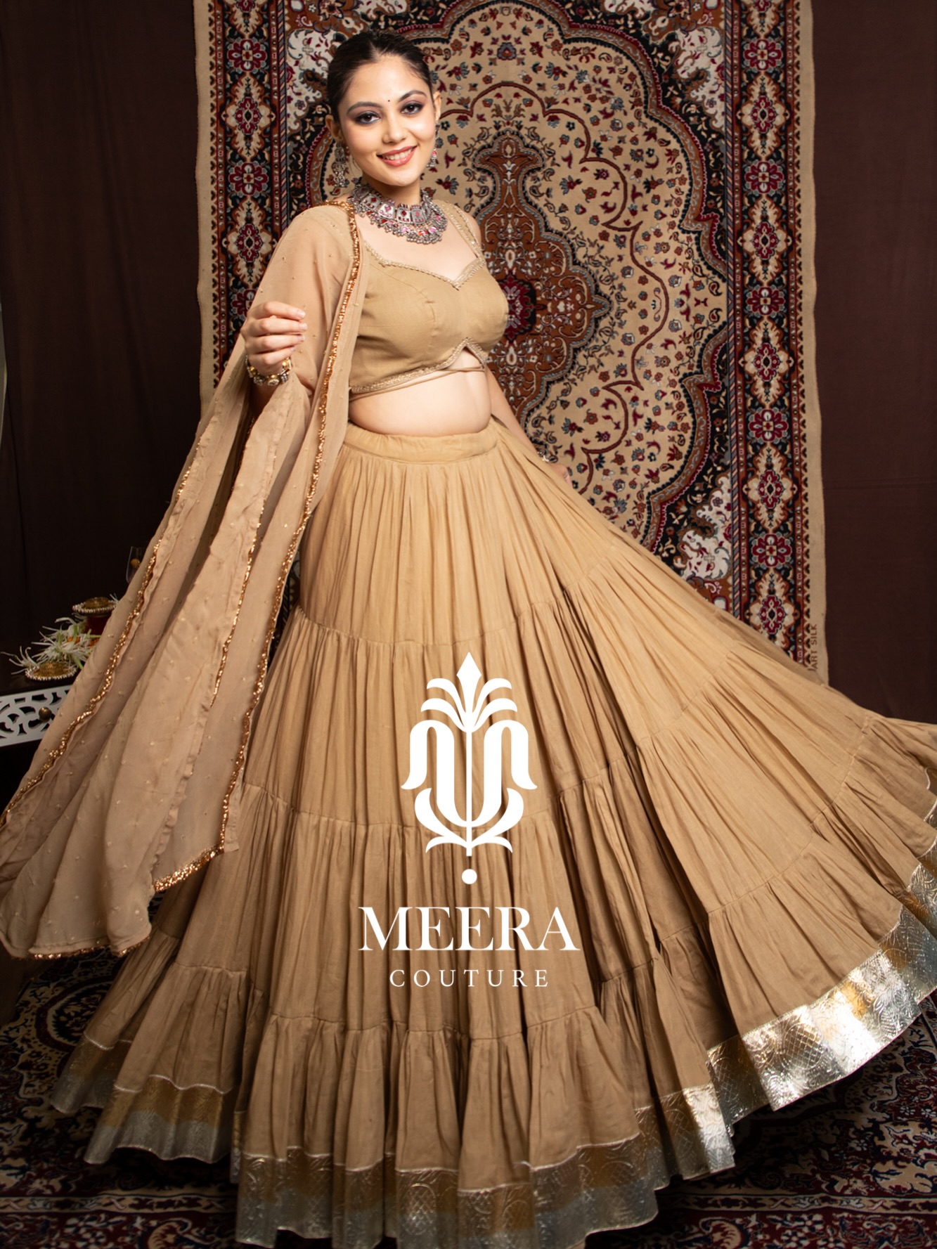 ✨Celebrate Navratri in unmatched elegance!
Our premium Chaniya Choli features flair for that perfect twirl, a blouse for a fresh, modern pattern, and a back design every girl dreams of.
The matching dupatta in premium Georgette buttis and golden border completes this festive-perfect look.
Fully customizable blouse for your ideal fit.
#Navratri2025 #ChaniyaCholi
ruot
#PremiumBadlaGeorgette #FestivalFashion
#TwirlReady #CustomBlouse