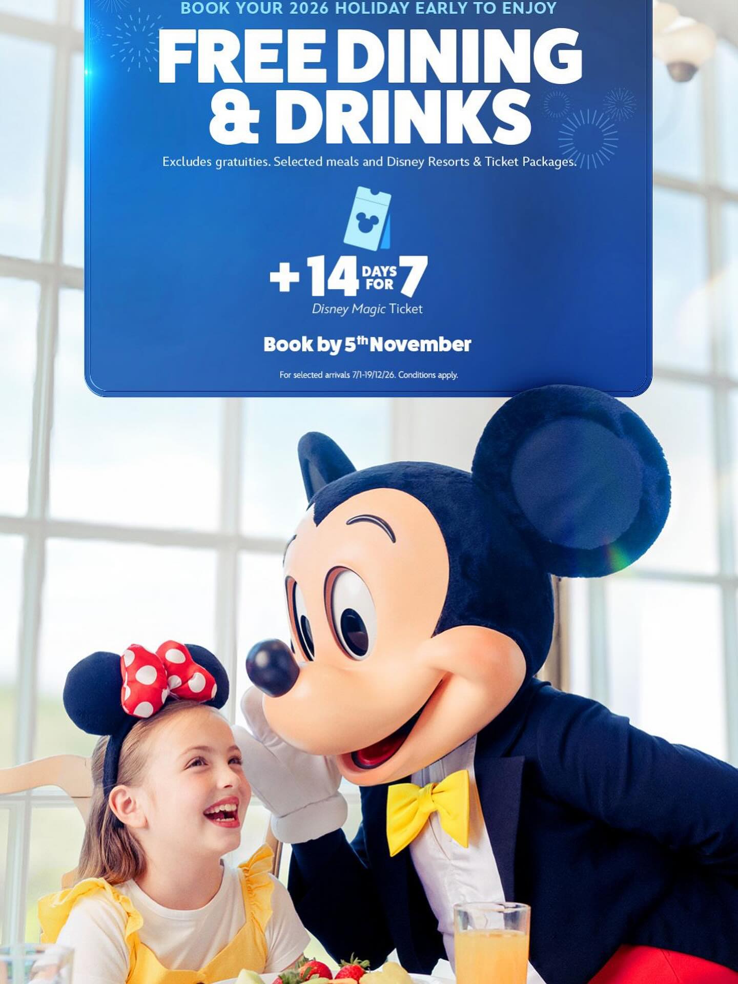 Contact me to book your 2026
Walt Disney World Resort stay and enjoy a whole host of magical extras.