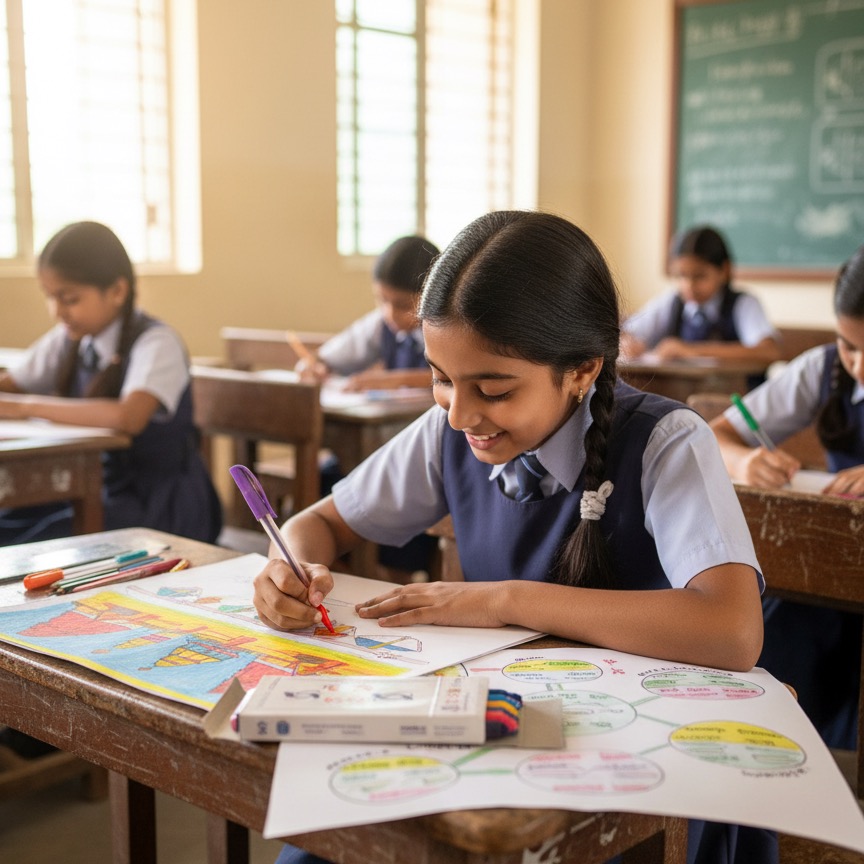 Unleashing a rainbow of ideas with S.S. 10 Colour Pens! ๐ So much joy seeing young minds create and express themselves. What's your favorite color to draw with? ๐จ #SSPens #ColourfulLearning #ArtInSchool #CreativeKids