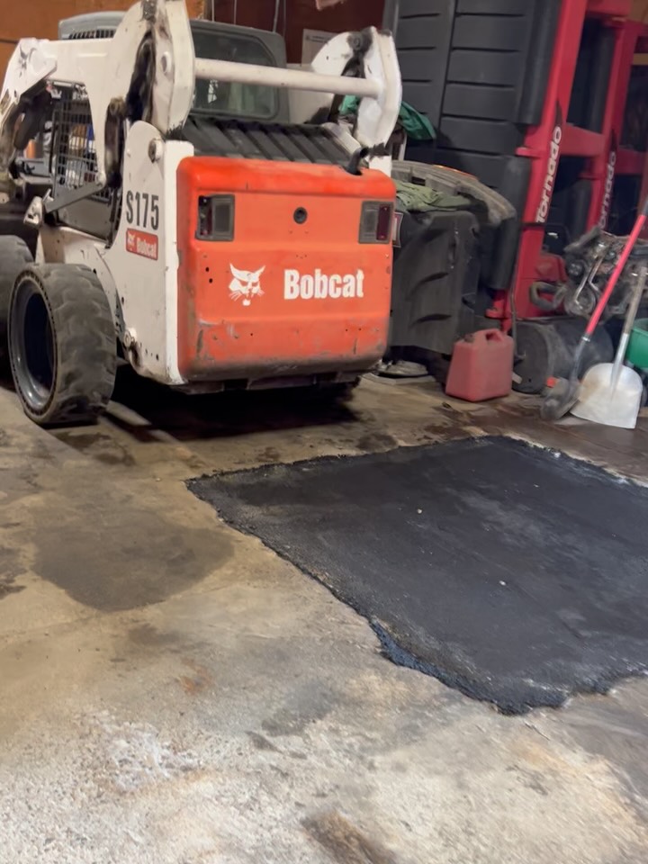 The Shop is getting some love today . No more dirt floor #civicpaving#tapcontracting