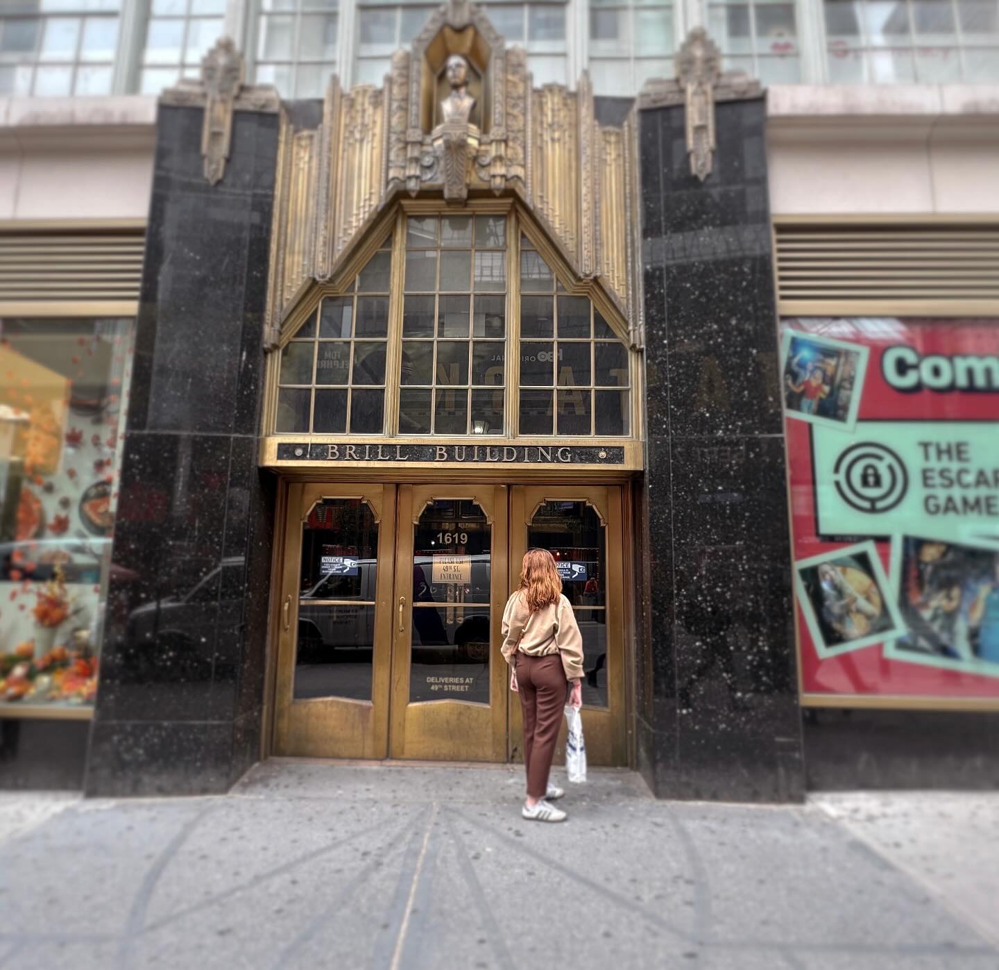 From Tin Pan Alley to Big Band to King/ Goffin and Weil/ Mann- some of the greatest singers and songwriters in history have walked through the infamous Brill Building and created magic.
It’s hard to believe how much history is held behind the bricks. I used to wonder if they also had moments of doubt, crappy lyrics, an “ouch” note or clear certainty.
Life is insane. It’s all moving a million miles a second. Moments like this in the chaos are the breath of fresh air I hold on to as hard as I can.
I freaking love you, New York.