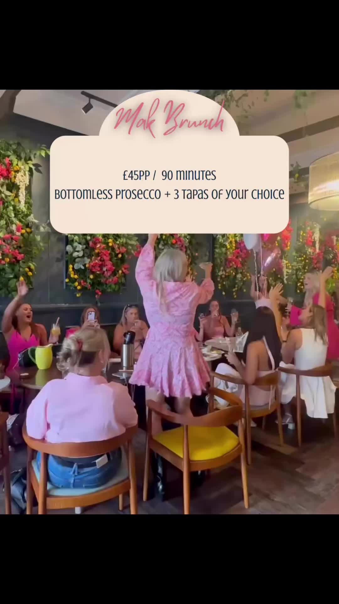 Planning the perfect hen do? This is how it’s done. 🍾. Bottomless Prosecco, Mediterranean tapas, and 90 minutes of non-stop good vibes – all for £45pp. Tag the bride tribe. Book your table. Let the bubbles flow. 💃 #HenDoGoals #BottomlessBrunch #MediterraneanMoments