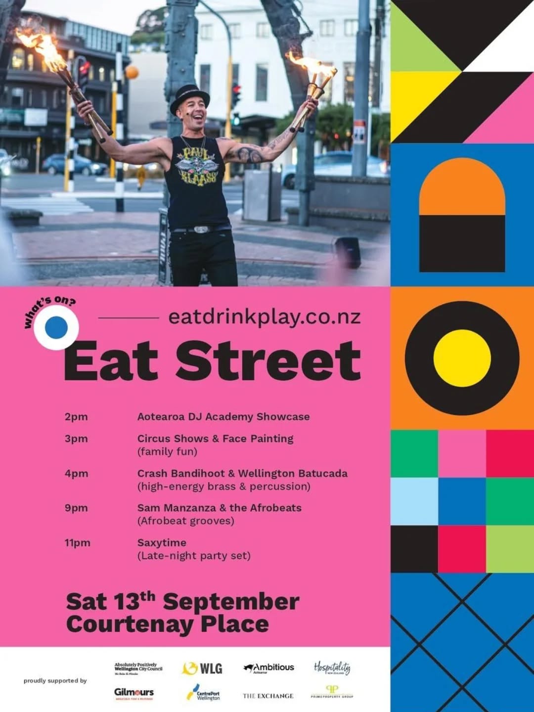 We are very excited for this to be happening RIGHT ON OUR DOORSTEP this Saturday 😍
📍 Courtenay Place, Slip Lane – Wellington
📅 Launching Saturday 13 September
🕛 From Lunchtime till late
🍴 Taste the City – local restaurants serving up special street menus
🎶 Follow the Beat – live music trails, street performers & DJs
🎭 Expect the Unexpected – pop-up shows, cultural performances & roaming entertainment