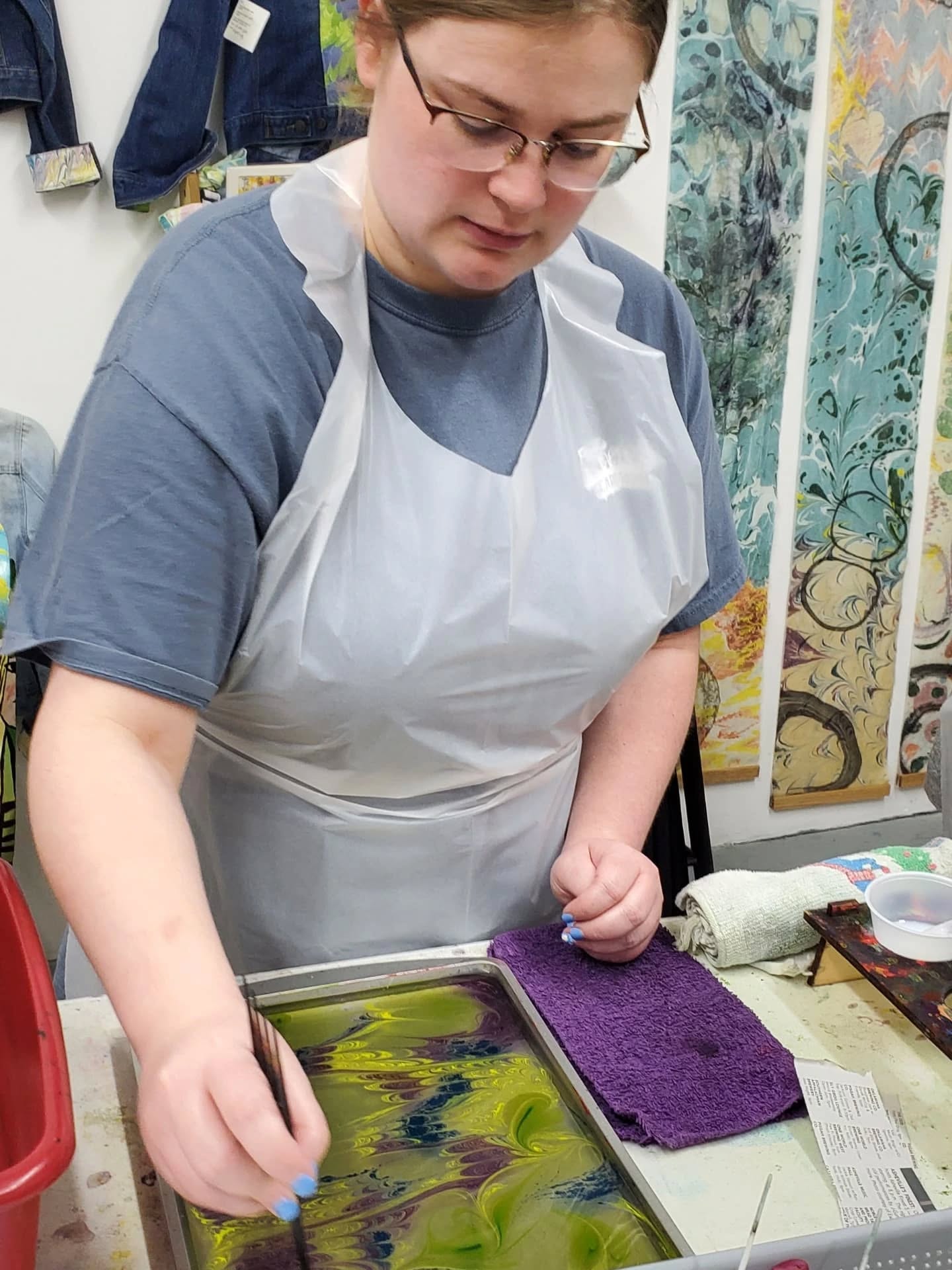Add your happy face on Saturday, Community Marbling Day, September 13, 10-5 in conjunction with #radresilience !
Pay $20 at door per item.
My physical address is 348 Depot Street, Pink Dog Creative. I'm in studio 140.
My workdays are Tuesday-Saturday, 12-4.
My website is www.majik-studios.com
#majikalmarblingreveal #majikstudios207 #localstudio #riverartsdistrict #riverartsdistrictasheville #recovery #floatingpaint #shcg #radartist #weareopen #southernhighlandcraftguild #slowmade #ashevillestrong❤️✨❤️ #supportashevilleartists #supportashevillebusinesses #watermarbling #silkscarves #beapartofthecomeback #visitasheville
@riverartsdistrictasheville
@folkartcenter