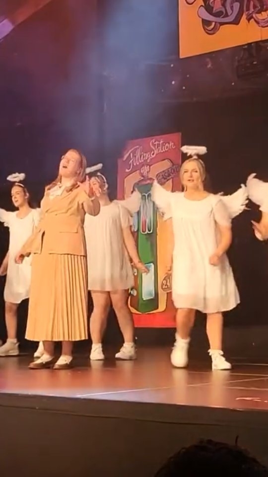 "Devil in Disguise" – All Shook Up 🎭
Liva Ter Ina Bermingham commands the stage as Mayor Matilda Hyde, joined by Neil Lowbridge as the steadfast Sheriff Earl and the vibrant Angels and Devils choir/dancers. A fiery performance from All Shook Up at St. Mary’s Youth and Community Centre! 🔥👹👼
#stmarysyouthcentretullamore #tullamoremusical #tullamore #stagemusic #Youthdrama #broadwaykids #musical #youththeatre
#AllShookUp #MusicalTheatre #DevilInDisguise #StMarysYouthTheatre