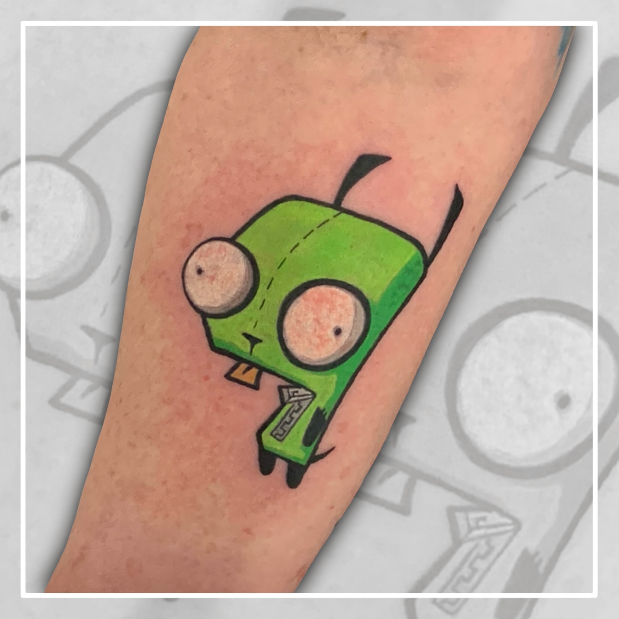 GIR from Invader Zim 🤖🐶
is enthusiastic, energetic, excitable, and extremely hyperactive, and will eat just about anything, regardless of whether it is edible or not.
DM or Email for all enquiries and bookings
.
.
.
.
#girinvaderzim #invaderzim #invaderzimfanart #invaderzimgir #robotdog #sydneytattoo #sydneytattooartist #sydneytattoos #sydneytattooshop #sydneytattooist #fanartanime #animationart #sydneytattooing #greentattoo #boldwillhold #boldtattoos #newschooltattoos #newskool #cartoontattoo #solidtattoo #intenzetattooink #intenzecolors #fkironsproteam #fkirons #kwadron #kwadronneedles #tattooinsydney #tattoo #tattoos #tattooist