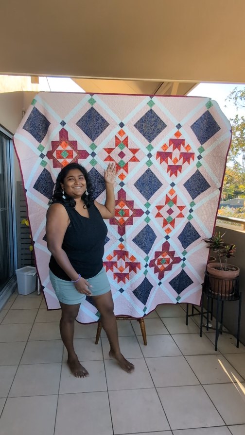 Hey friends. Have been off socials for a few days because well sickness-kids-sickness on repeat 🙃 but still here and still working away in the background. Spring is springing and the days are sunny, and lovely, and full of allergens - yay me!
This quilt is finally on its way to my sister-in-law. Took advantage of that opportunity to take a couple of photos. Thankfully my husband was happy enough to hold it up as a backdrop 🩷
Pattern: Mosaic Ornaments, available in my shop (linked in bio)
This is the cover quilt, check out the hashtag for some gorgeous variations: #mosaicornamentsquilt
Fabrics: from my stash
❣️
#cecesquiltsandthings
#youngandmillennialquilters
#quiltingmama
#mosaicornamentsquilt
#quiltingreels #handmadewithlove #handmadegiftsarethebestgifts #quiltersofinstagram