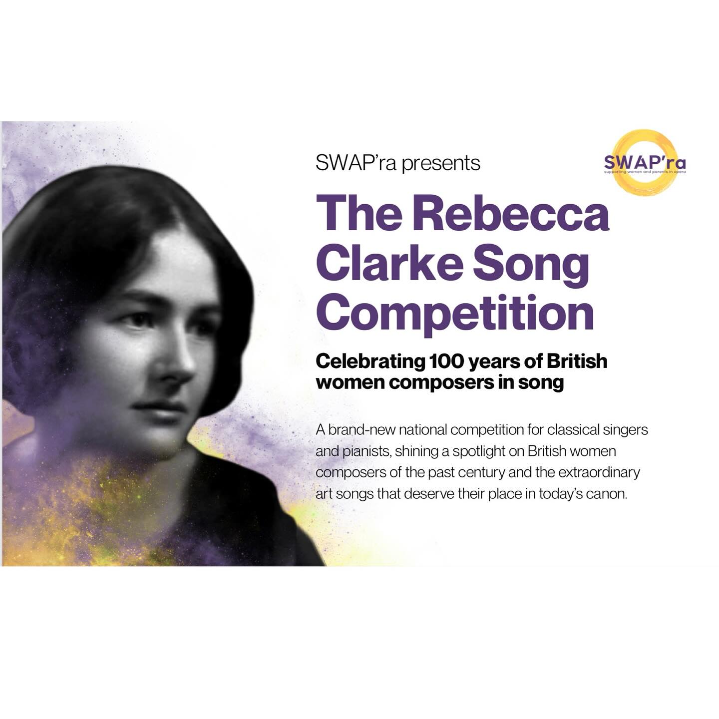 Big news! SWAP’ra is proud to announce the Rebecca Clarke Song Competition. Applications open in October. No upper age limit so mid-career artists are encouraged to apply. Equal prizes for singers and pianists. More info here
https://www.swap-ra.org/rebecca-clarke-song-competition (link in bio)
#artsong #womencomposers #rebeccaclarke #britishcomposers #cashprizes #recitalist #operasingersofinstagra #instagram #fyp #trending