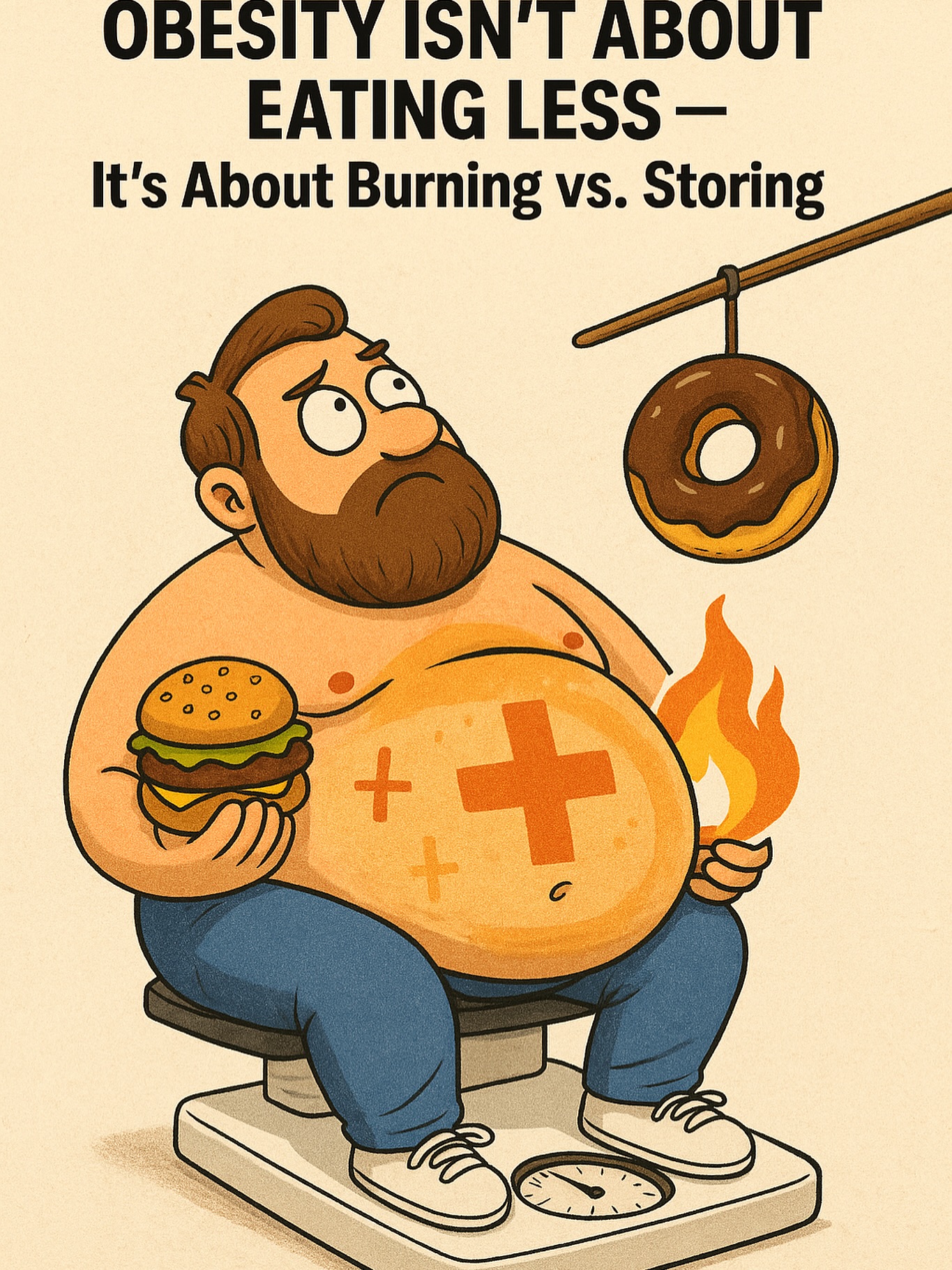 For decades the story has been that obesity is about simple maths: eat less, move more. If that model worked, half a century of calorie-focused advice would have solved the problem. Instead, obesity and type 2 diabetes keep rising.
The reality is that the body is not a bomb calorimeter. It doesn’t just “count” calories; it decides whether energy is burned or stored. Hormones, mitochondria, and even the microbiome call the shots.
Insulin is the central switch. When it stays elevated, fat storage dominates. Adipose tissue gets overloaded, fat spills into the liver and muscle, and lipid intermediates like DAGs and ceramides disrupt signalling. The result is a cycle of hyperinsulinaemia and storage.
Mitochondria add another layer. Oxidative capacity is finite. Too much substrate drives reactive oxygen species, damages proteins, and pushes the system towards storage and inflammation.
Even the gut microbiome alters the picture. Two people can eat the same labelled calories yet absorb and partition energy differently, depending on microbial composition and signalling.
Clinical examples underline this. Without insulin, type 1 diabetes causes wasting despite food intake. With insulin, the same diet is stored. Antipsychotics like olanzapine trigger weight gain by shifting insulin signalling and fat deposition. Ward studies show that isocaloric low-carb and low-fat diets lead to very different metabolic outcomes within weeks.
Obesity is not simply excess intake. It is a state of metabolic partitioning gone wrong — hyperinsulinaemia, lipid spillover, mitochondrial overload, inflammation, and microbial signals all working together to trap energy.
This is why calorie restriction alone so often fails. Unless we change the biological state that governs energy use, relapse is inevitable. The real question is not “how many calories?” but “what state was your body in when you ate them?”