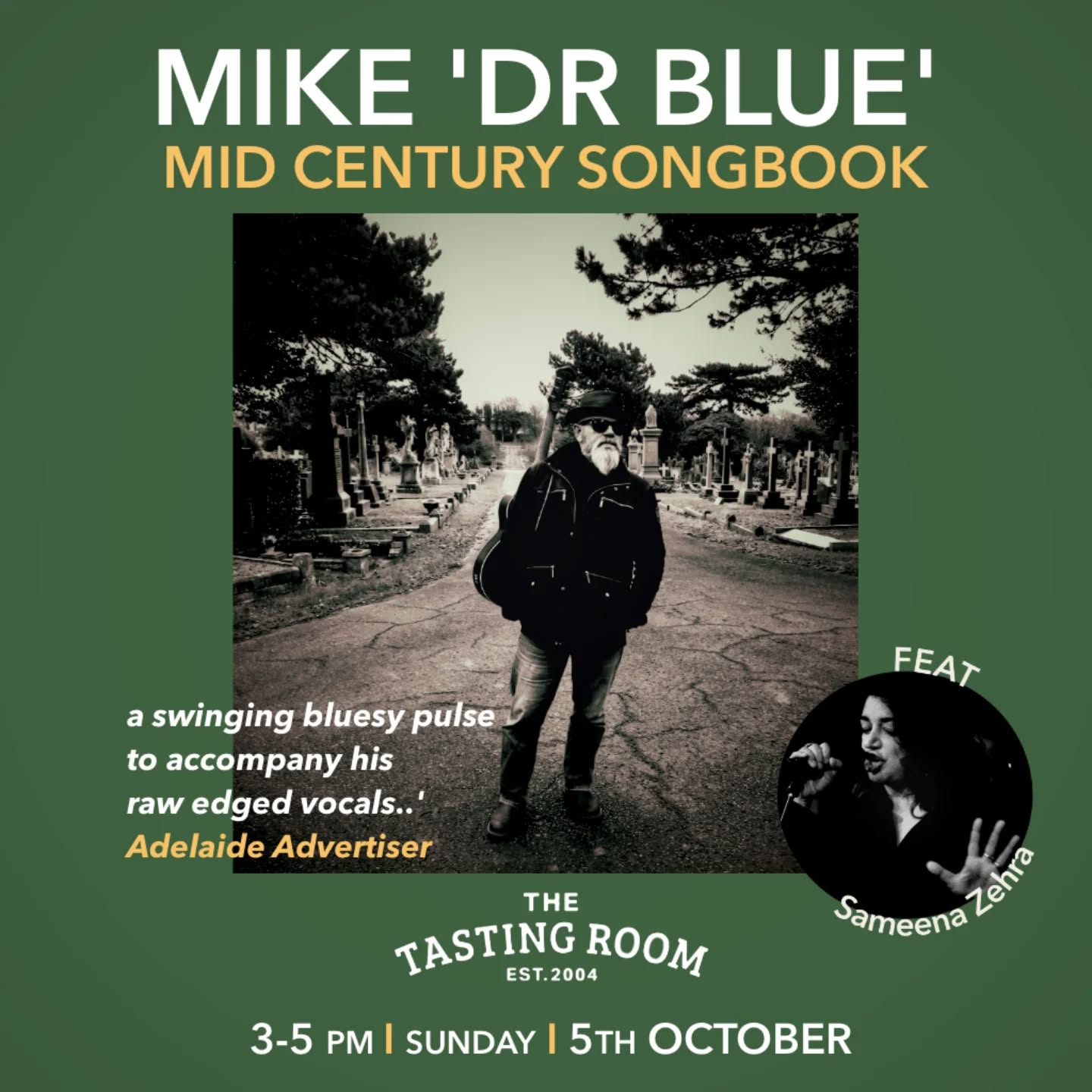 Dr Blue is back.
We missed him heaps this month so we are extra excited to see him and his dancing troops on the 5th of October. Head on down, grab a drink and enjoy the sound and energy that Mike and Sameena bring to The Tasting Room!
Tunes will be starting at 3pm 🎶🎶