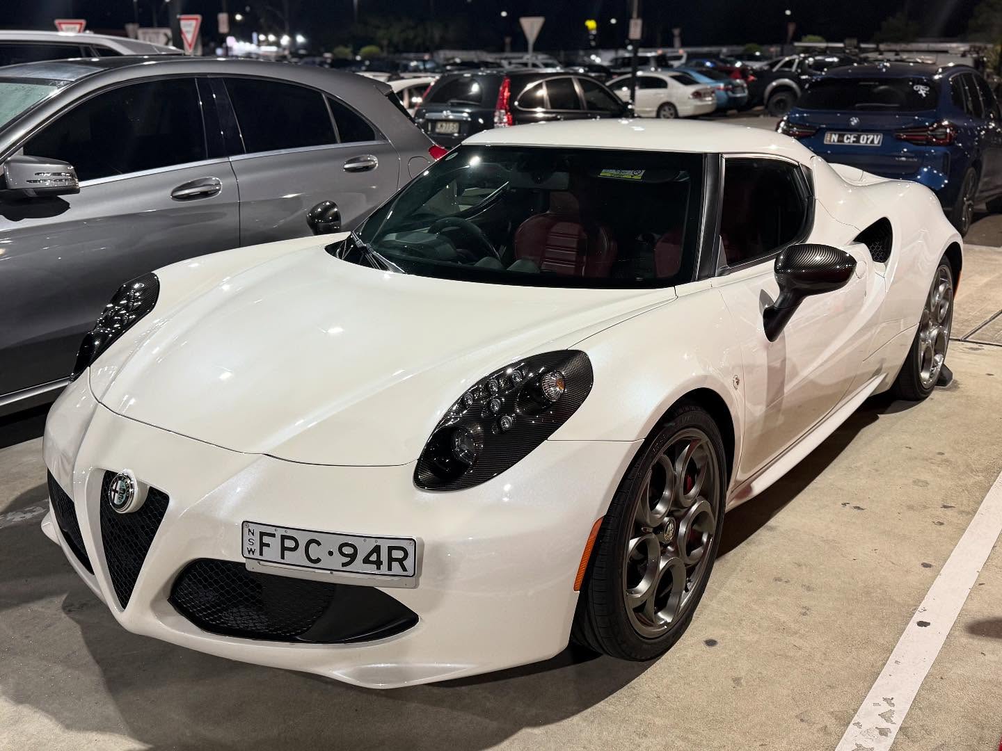 An absolute GEM. The #alfaromeo4c . In a world of ridiculous Horsepower claims , the Alfa Romeo 4C is a breath of fresh air , with its 240 HP and its dainty 1025 Kg