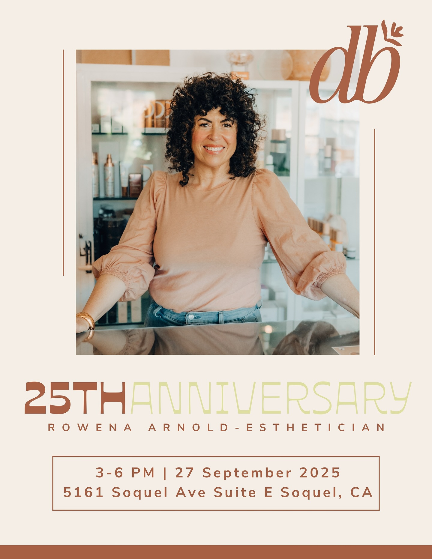 Please join us! 🥂 I am so excited to share this meaningful milestone with you, 25 years of caring for skin and serving this amazing community!
Come by to:
✨Tour our beautiful space
✨ Meet the team
✨ Explore new treatments + products
✨ Connect with familiar faces, and maybe meet some new ones!
This celebration is my way of saying thank you for your support loyalty and the community we’ve built together. 🤎 Please feel free to bring a guest (or two) they don’t have to be Derma Bella clients, the more the merrier! 🥂🍾
#santacruz #esthetician #communitylove #santacruzevents #openhouse