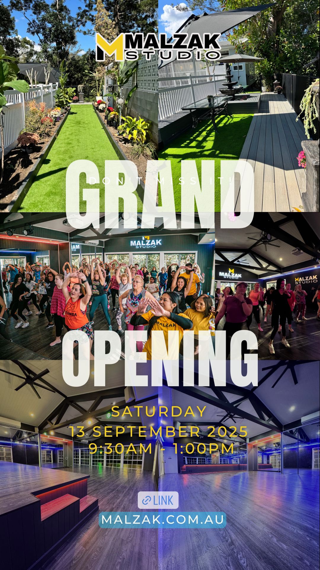 Our special rates are available until the end of Grand Opening Day.
Saturday 13 September 2025
Join our class on a:
✅ Membership
✅ Class Pass
✅ Casual
Get more info on our link in bio:
🔗 malzak.com.au
#dancestudio #fitnessstudio #brisbanefitness #brisbanedance #ipswich #springfield #dancefitness #zumba #konga #yoga #salsation #burn #zumbagold #pilates #australia #fitnesscentre #dancecentre