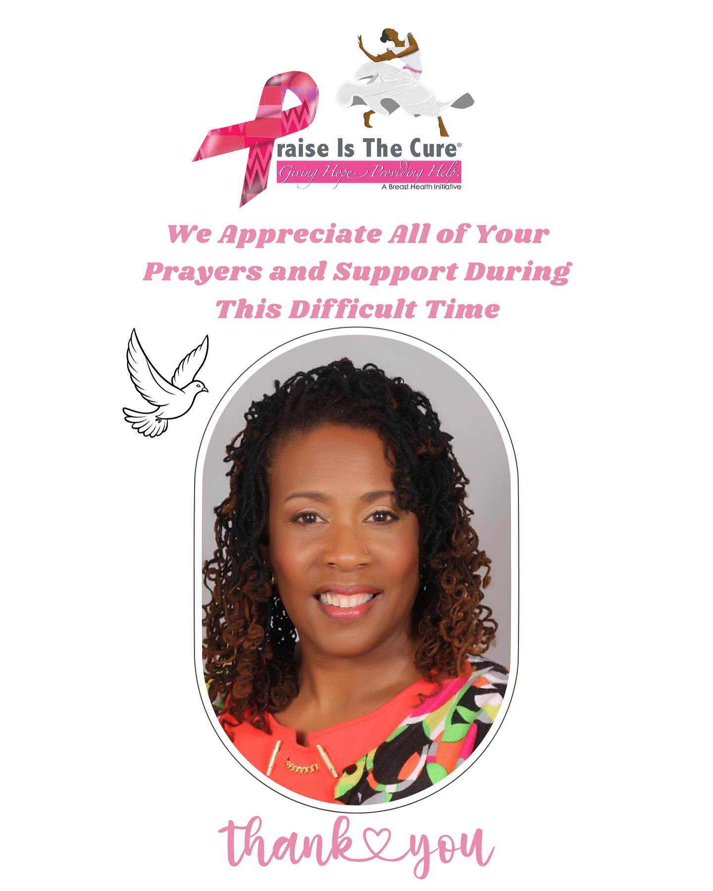 I would like to take this opportunity to express our heartfelt gratitude to each of you, along with our Praise Is The Cure family, for your support and prayers following the passing of our beloved Anita T. Conner.
Your notes, cards, gifts, time, hospitality, and friendship have been an incredible comfort to us. My family and I are truly blessed to have friends like you in our lives, and we hope you know how deeply we appreciate all that you have done, and continue to do, for Praise Is The Cure.
With gratitude and love,
John Conner and Family