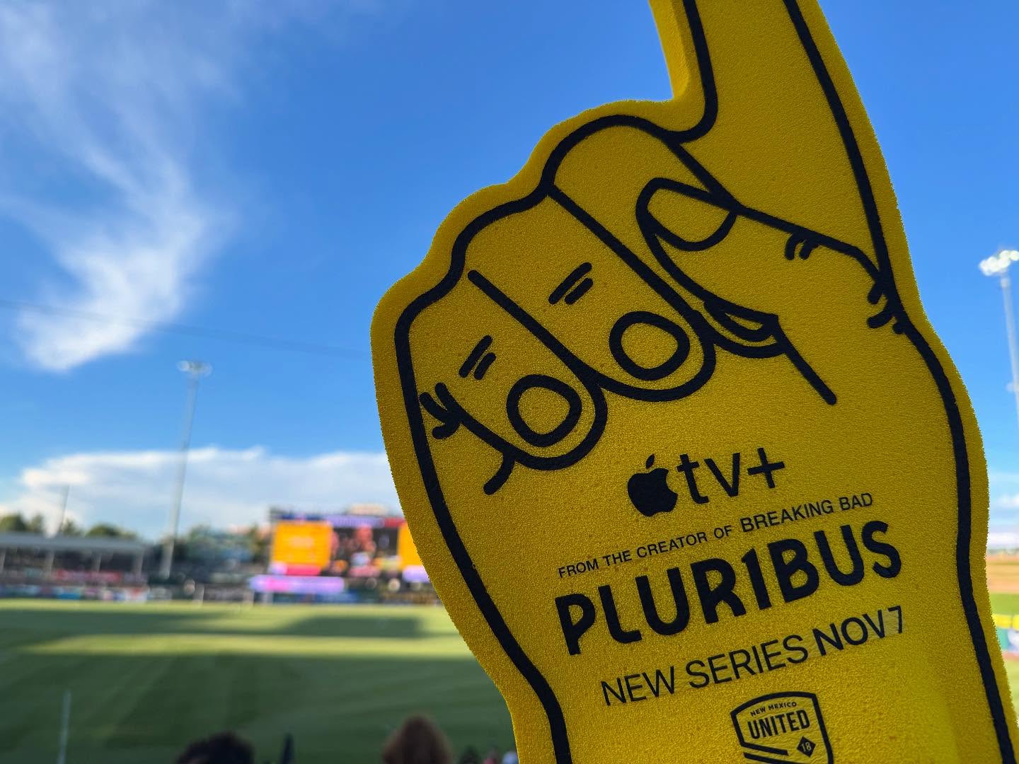 Those of us on the “Pluribus” crew had a great time last night at the New Mexico United game, thanks to Vince Gilligan (who came out and did the first kick,) and the team at Apple TV. United won 4-0! Somos Unidos!