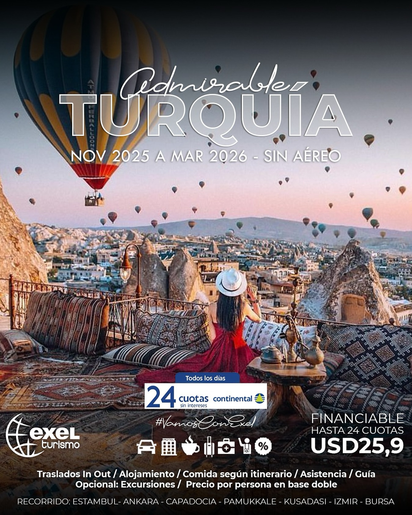 🇹🇷 ¡Admirable Turquía!
Estambul, Capadocia, Pamukkale y Kusadasi en un viaje inolvidable ✨
💳 Financiable hasta en 24 cuotas
#VamosConExel #exelturismo