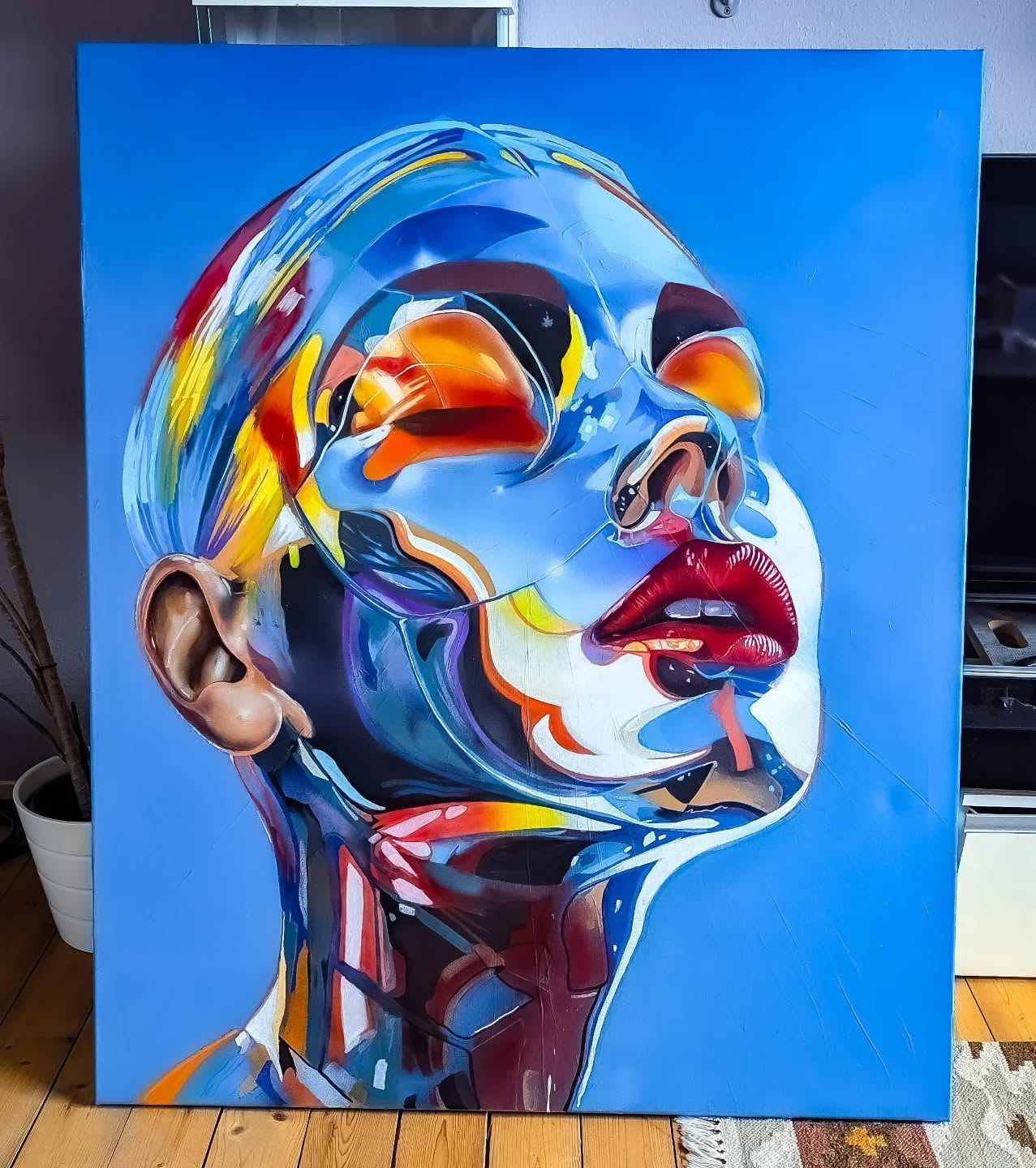 Work in progress. A breath away from completion. #acrylicpaint #artoftoday #liquid #airbrush #preparing #kissedbygod